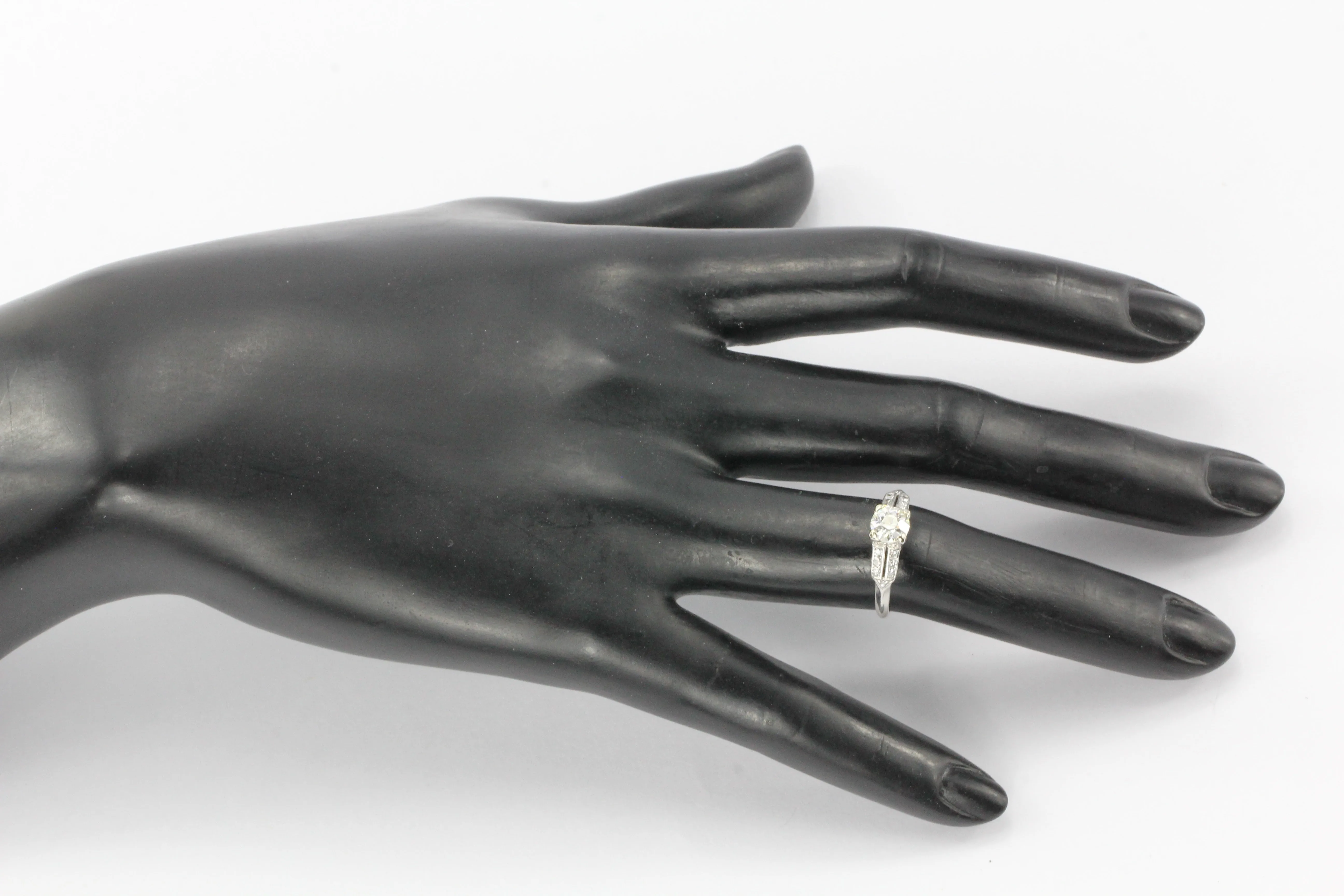 Art Deco C.D. Peacock Platinum Old European Cut Diamond Engagement Ring c.1930's