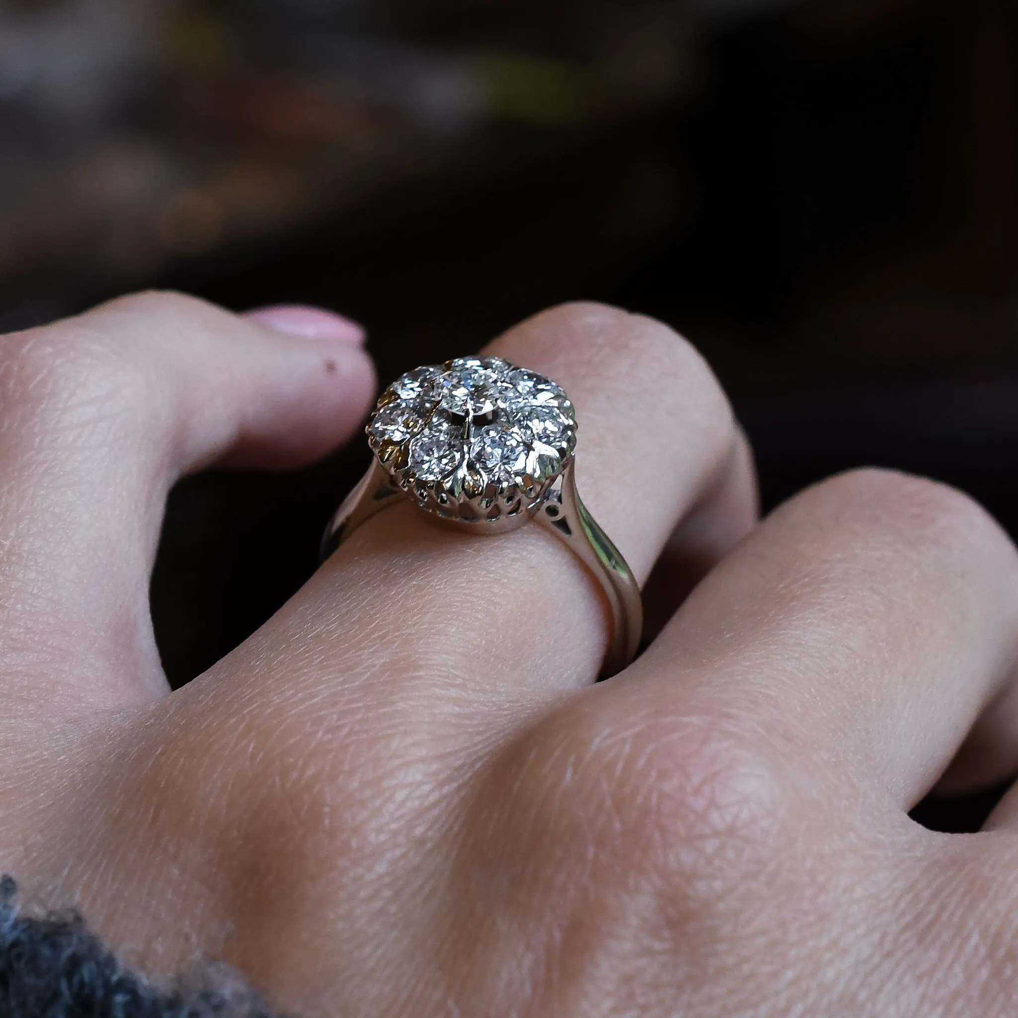 Art Deco Diamond Cluster Ring