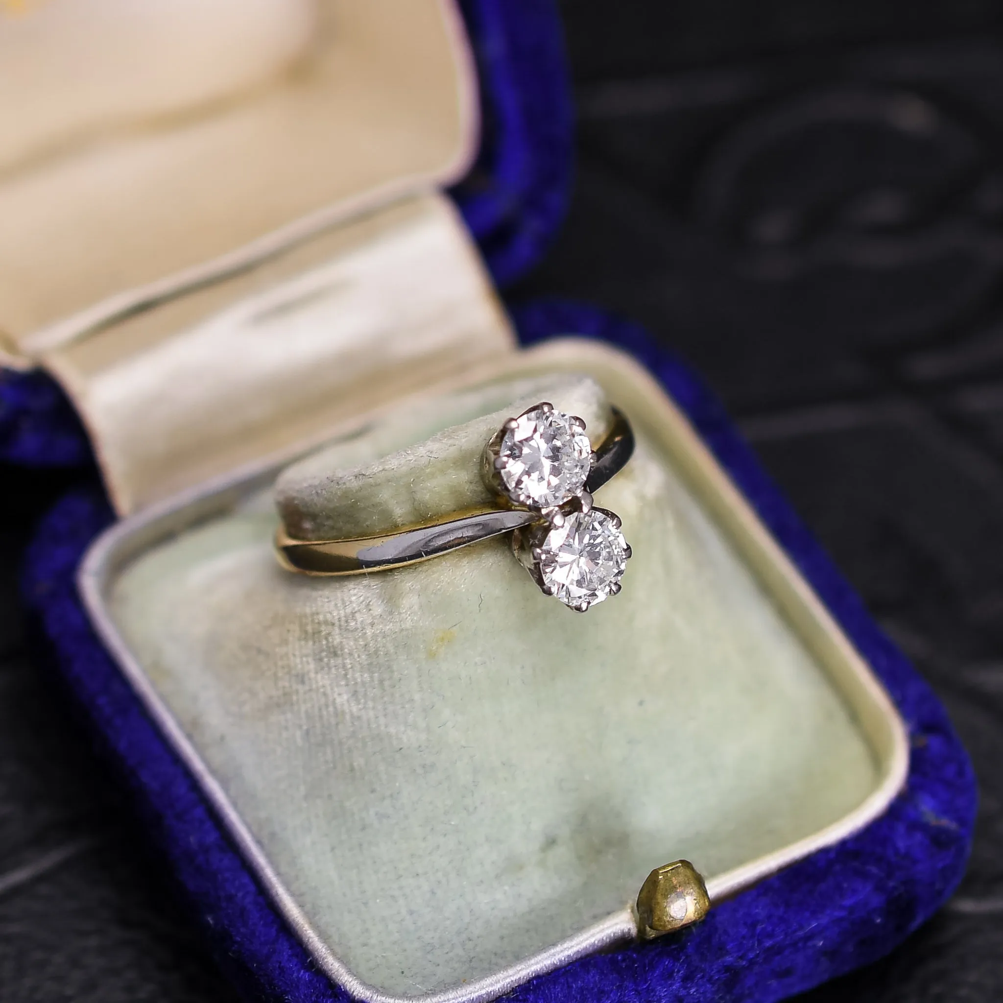 Art Deco Diamond "Toi et Moi" Engagement Ring