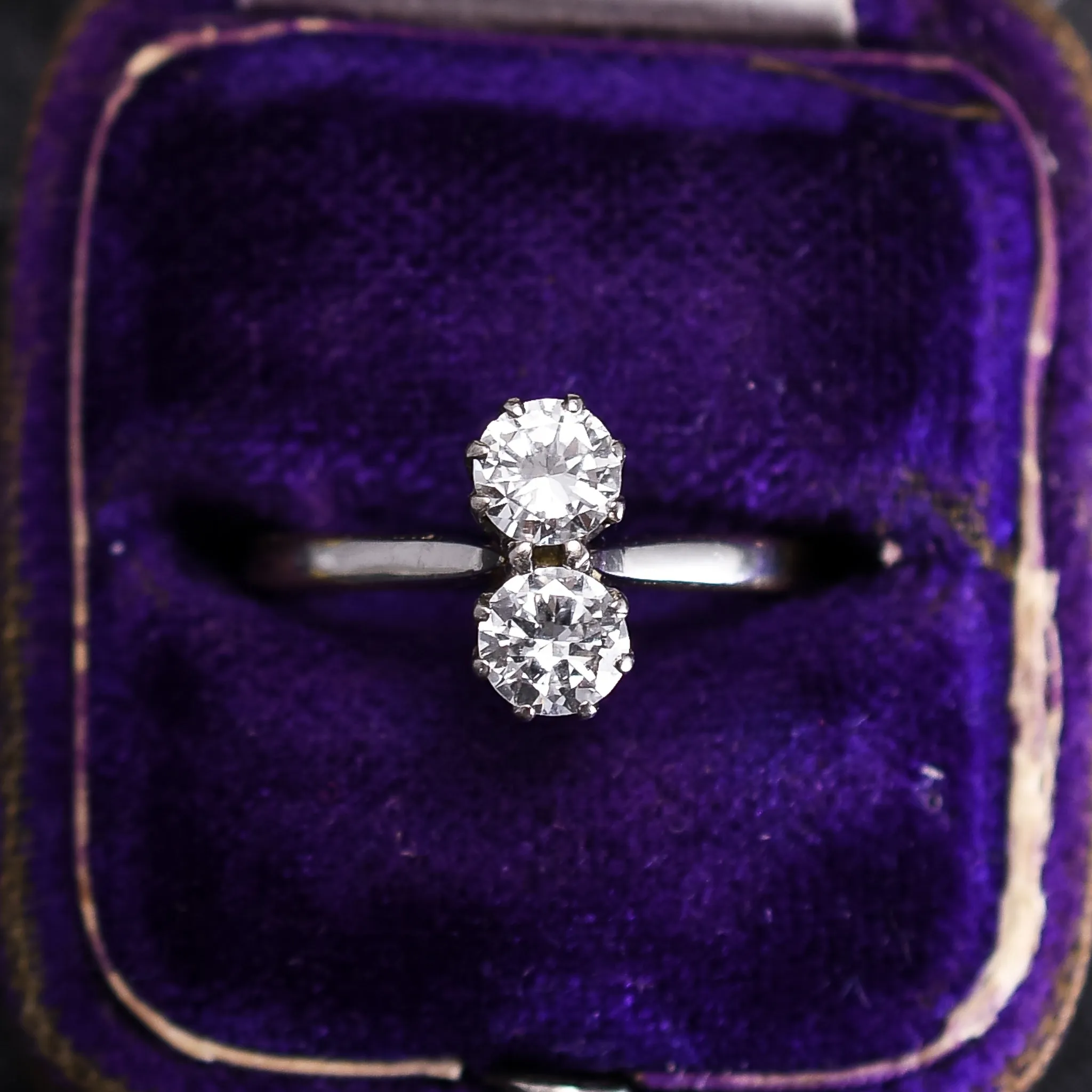 Art Deco Diamond "Toi et Moi" Engagement Ring