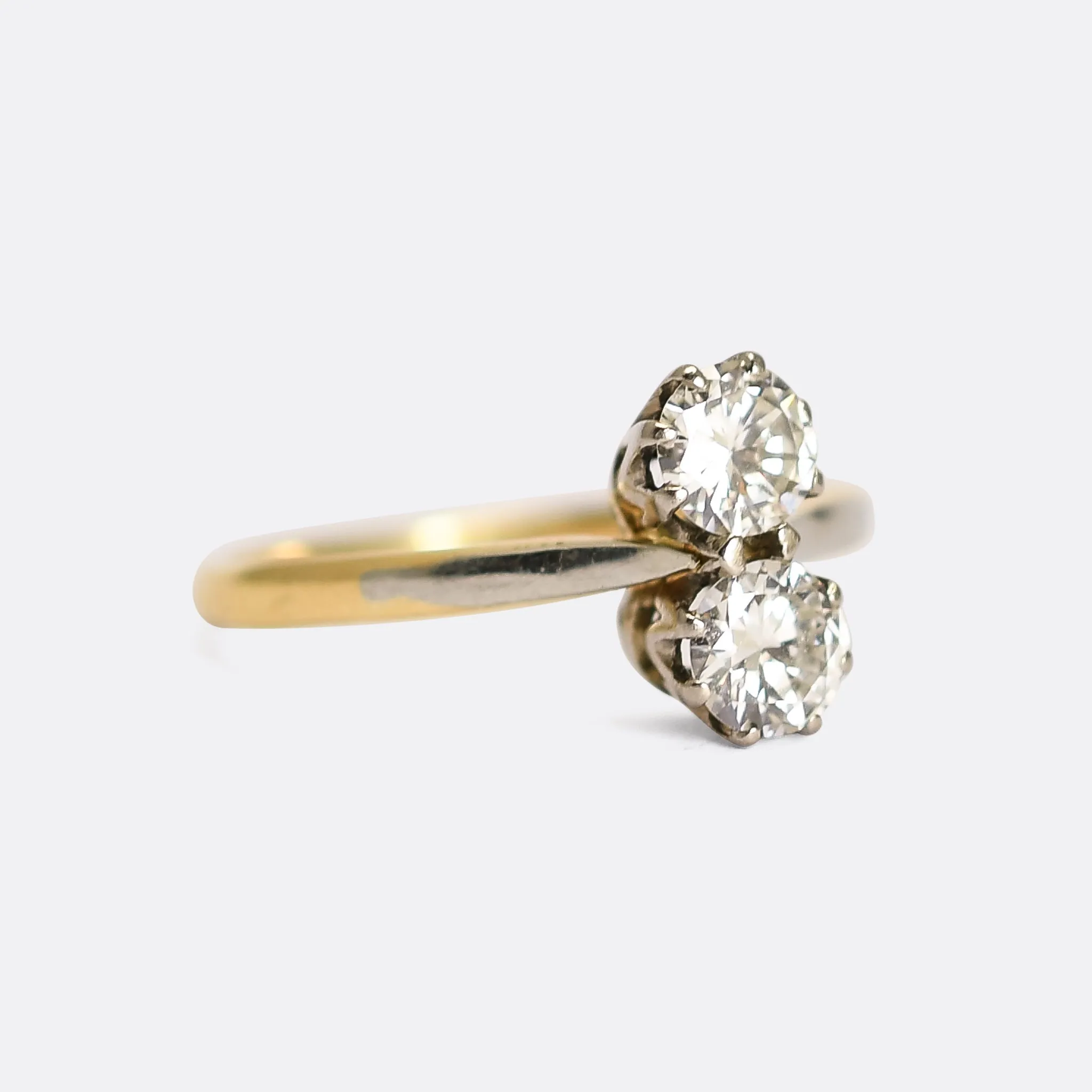Art Deco Diamond "Toi et Moi" Engagement Ring