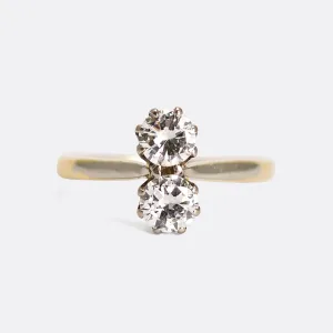 Art Deco Diamond "Toi et Moi" Engagement Ring