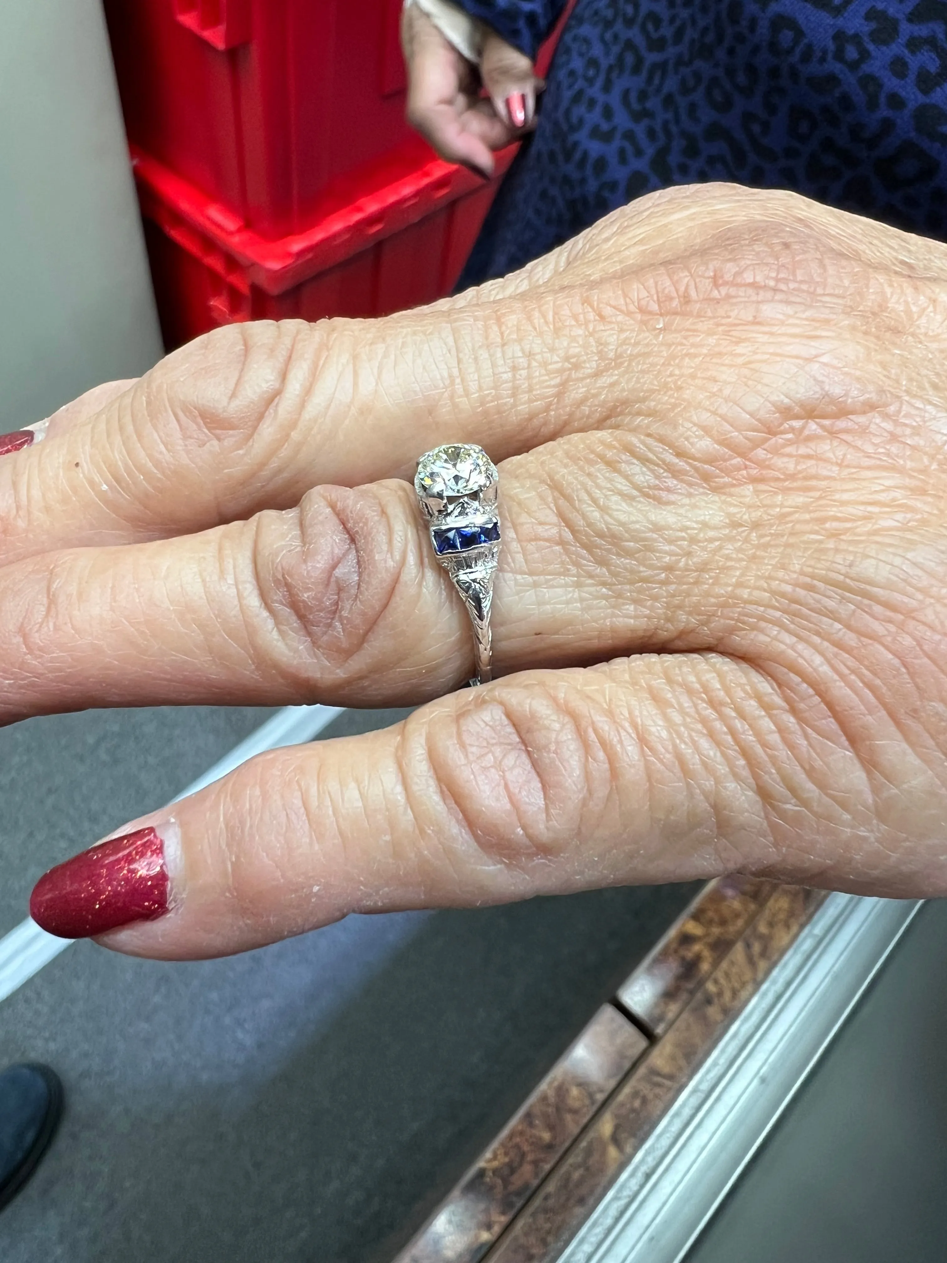 Art Deco Diamond White Gold Engagement Ring Circa 1925