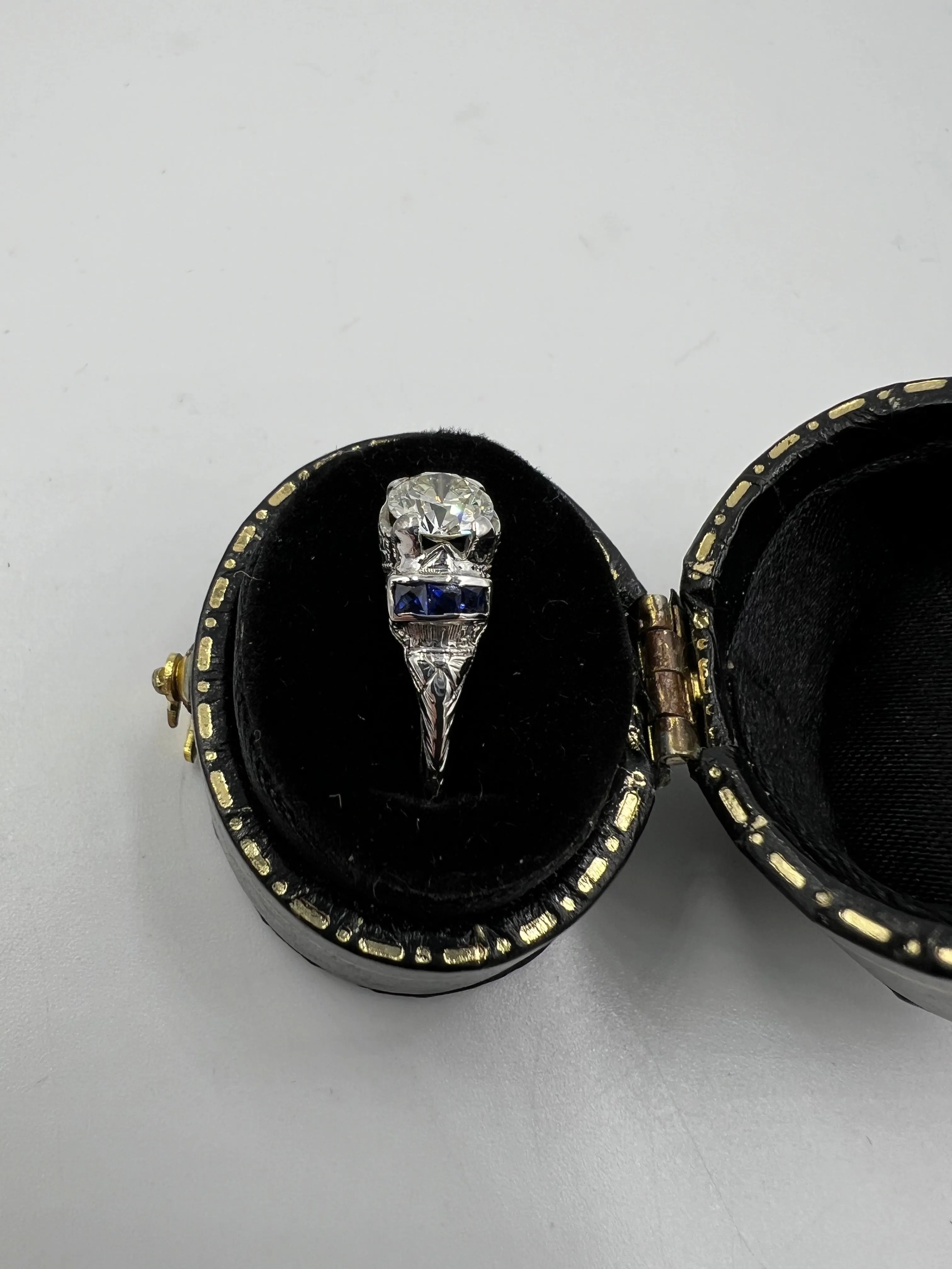 Art Deco Diamond White Gold Engagement Ring Circa 1925