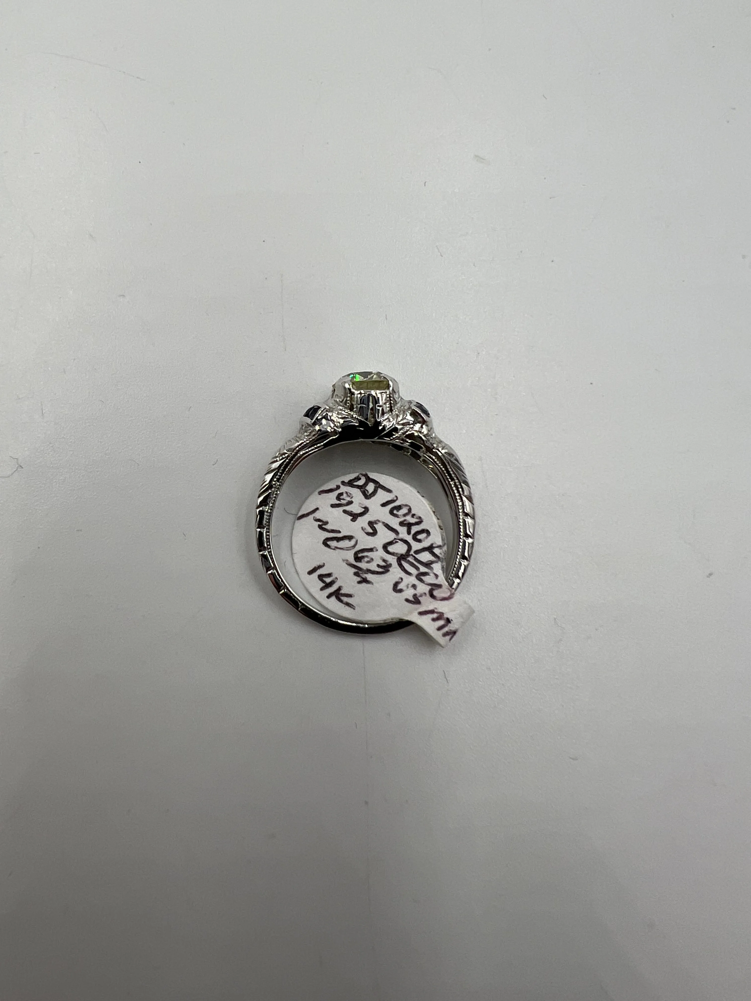 Art Deco Diamond White Gold Engagement Ring Circa 1925