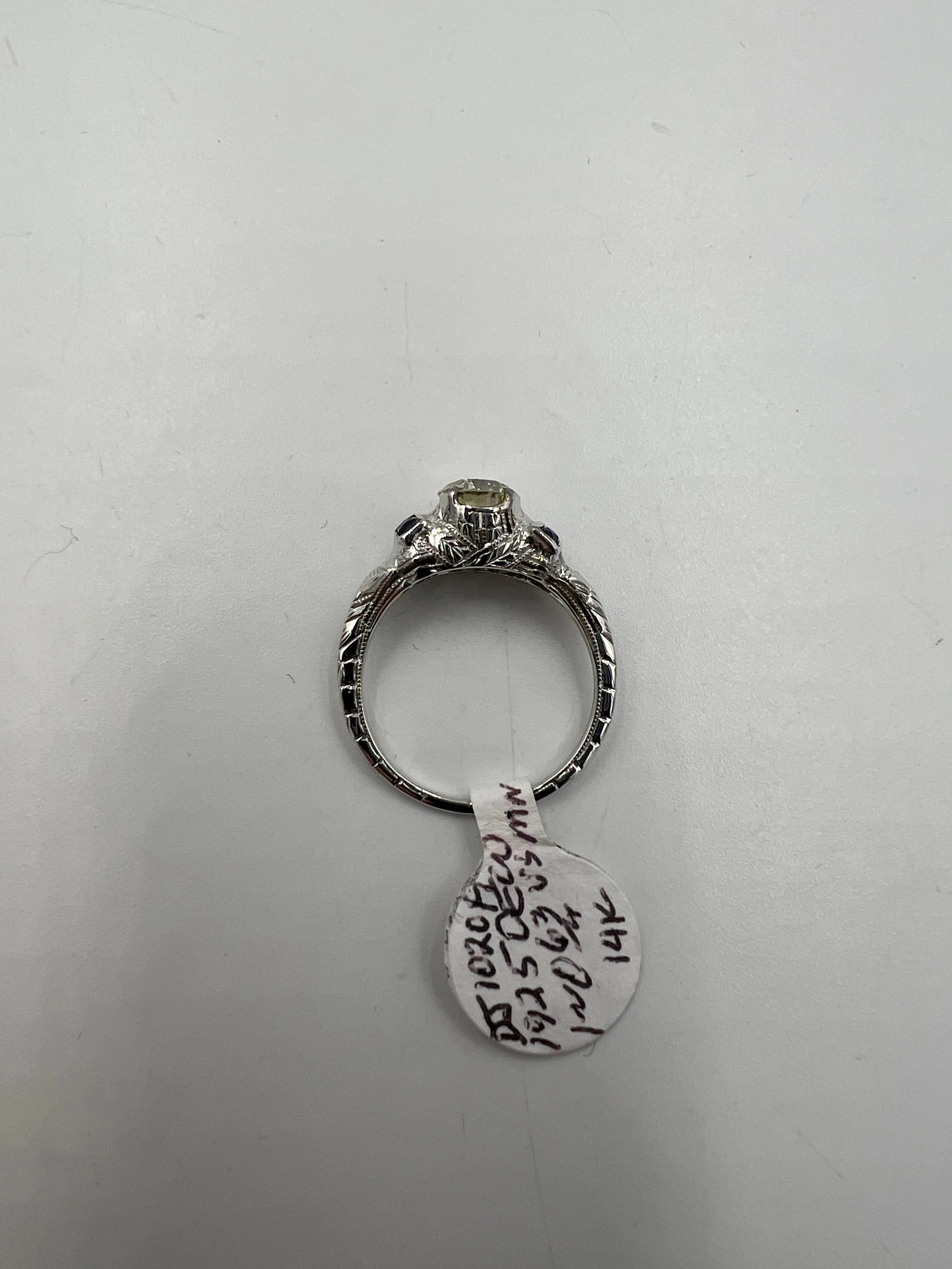 Art Deco Diamond White Gold Engagement Ring Circa 1925
