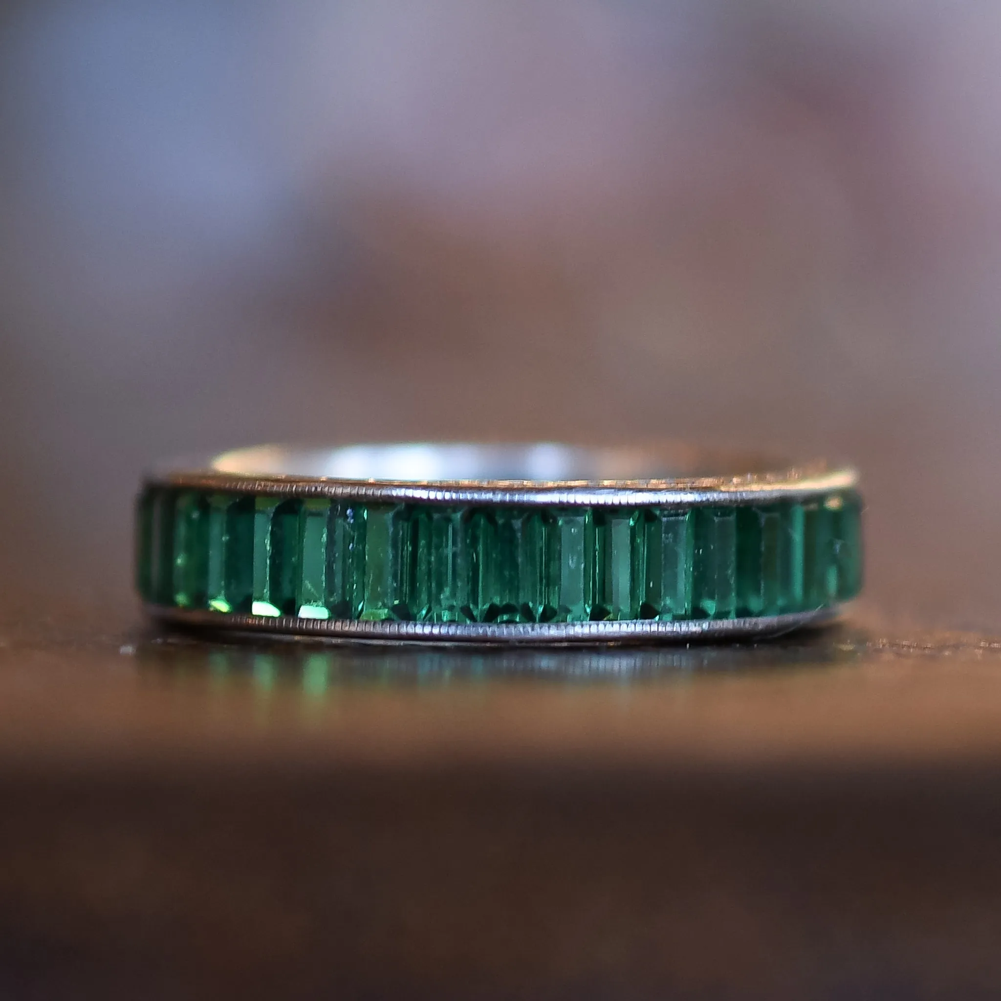 Art Deco 'Emerald' Paste Eternity Ring
