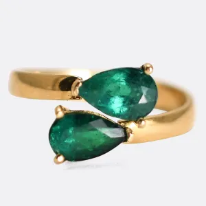Art Deco Emerald "Toi et Moi" Ring