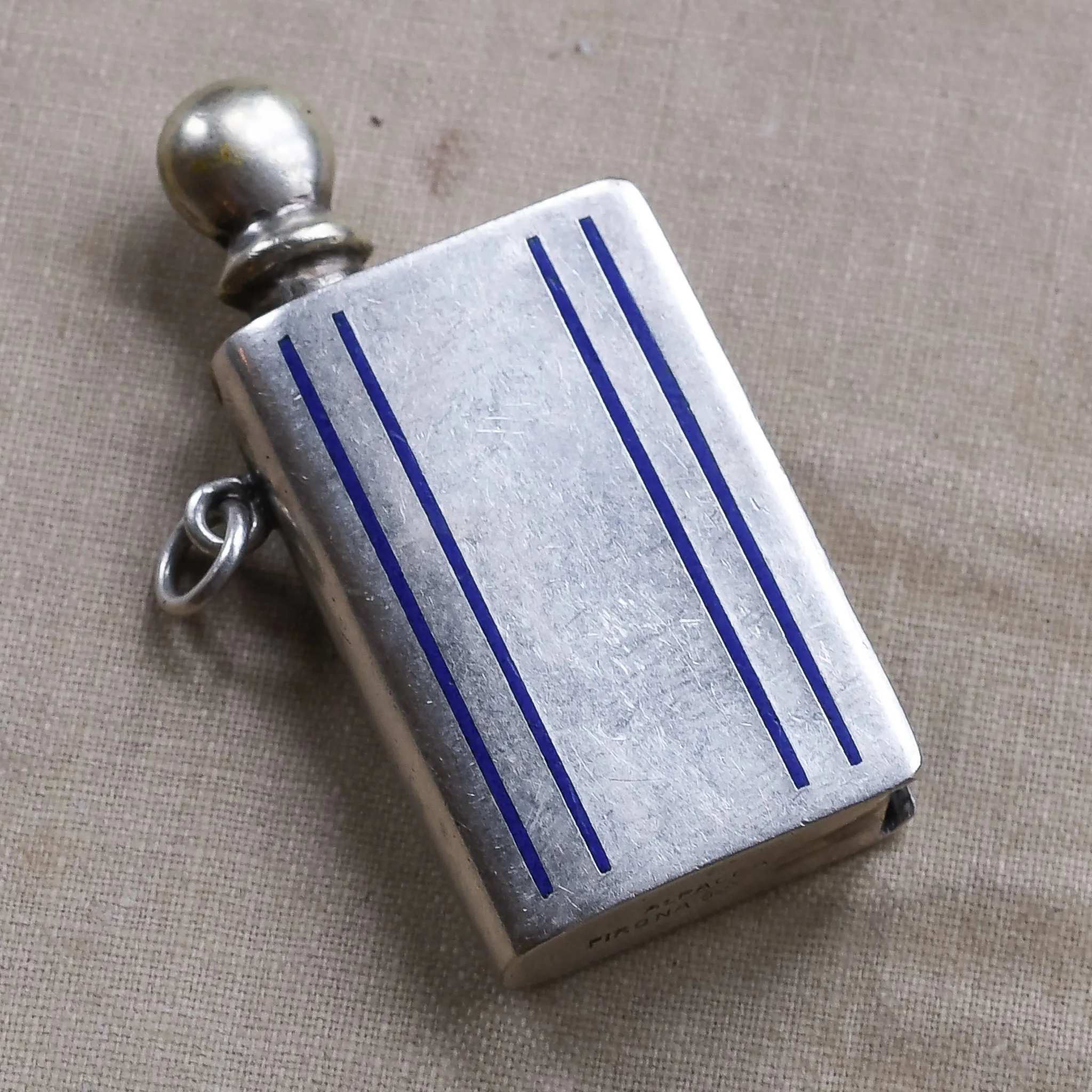 Art Deco Enamelled Book Striker Lighter Pendant