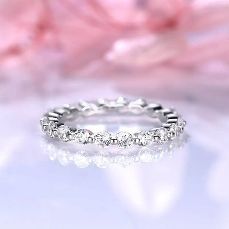 Art Deco Eternity 3PC Stacking Wedding Band Set