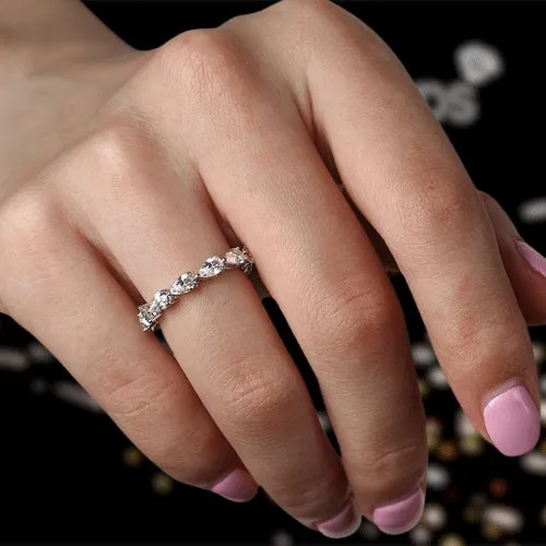 Art Deco Eternity 3PC Stacking Wedding Band Set