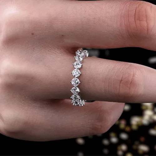 Art Deco Eternity 3PC Stacking Wedding Band Set