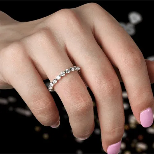 Art Deco Eternity 3PC Stacking Wedding Band Set