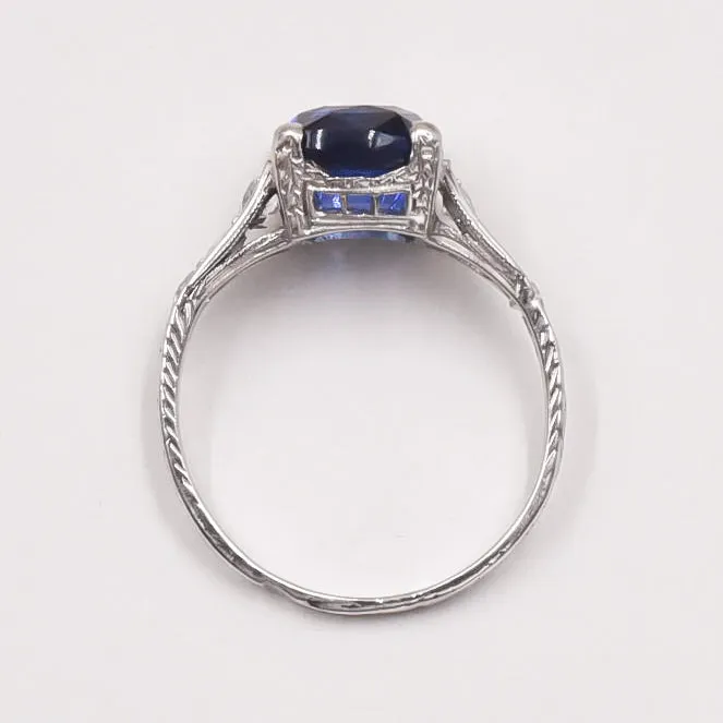 Art Deco Fine Sapphire Solitaire