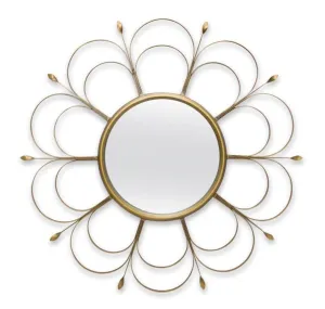 Art Deco Flower Wall Mirror 24"D