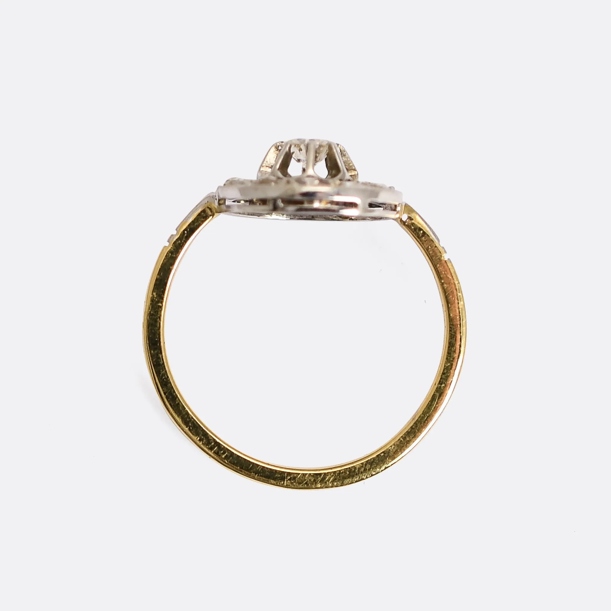 Art Deco French Diamond Cluster Ring