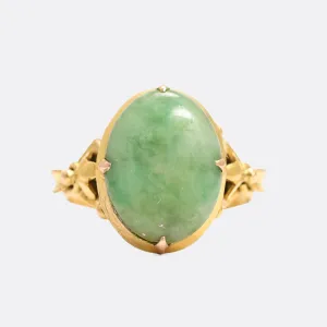 Art Deco Jade Cabochon Ring