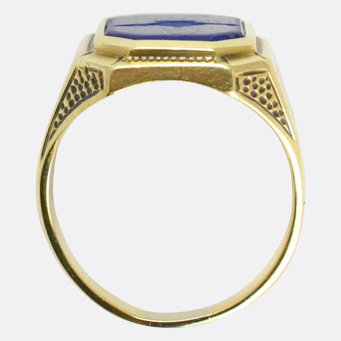 Art Deco Lapis Lazuli "Genie's Lamp" Signet Ring