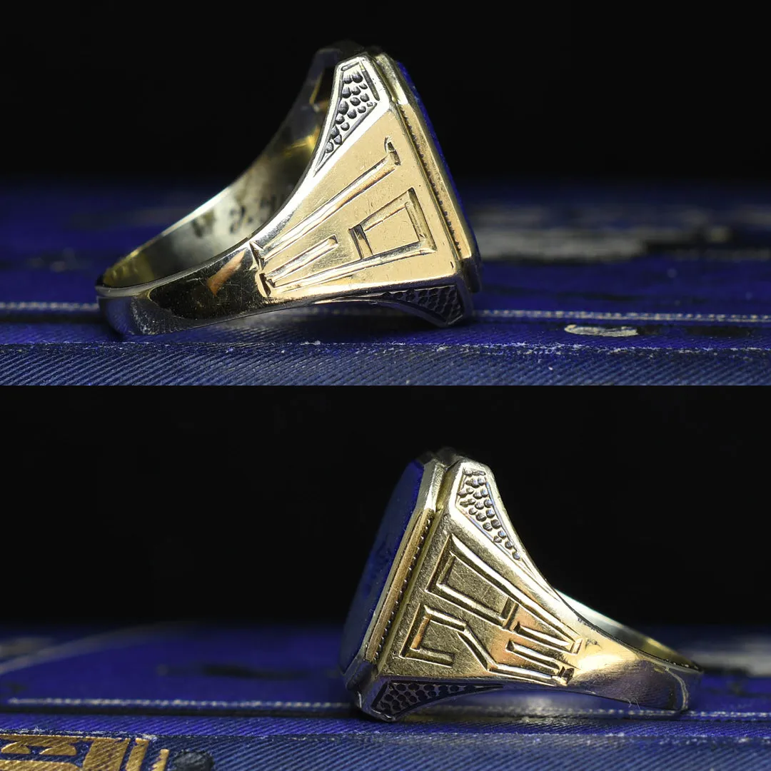 Art Deco Lapis Lazuli "Genie's Lamp" Signet Ring