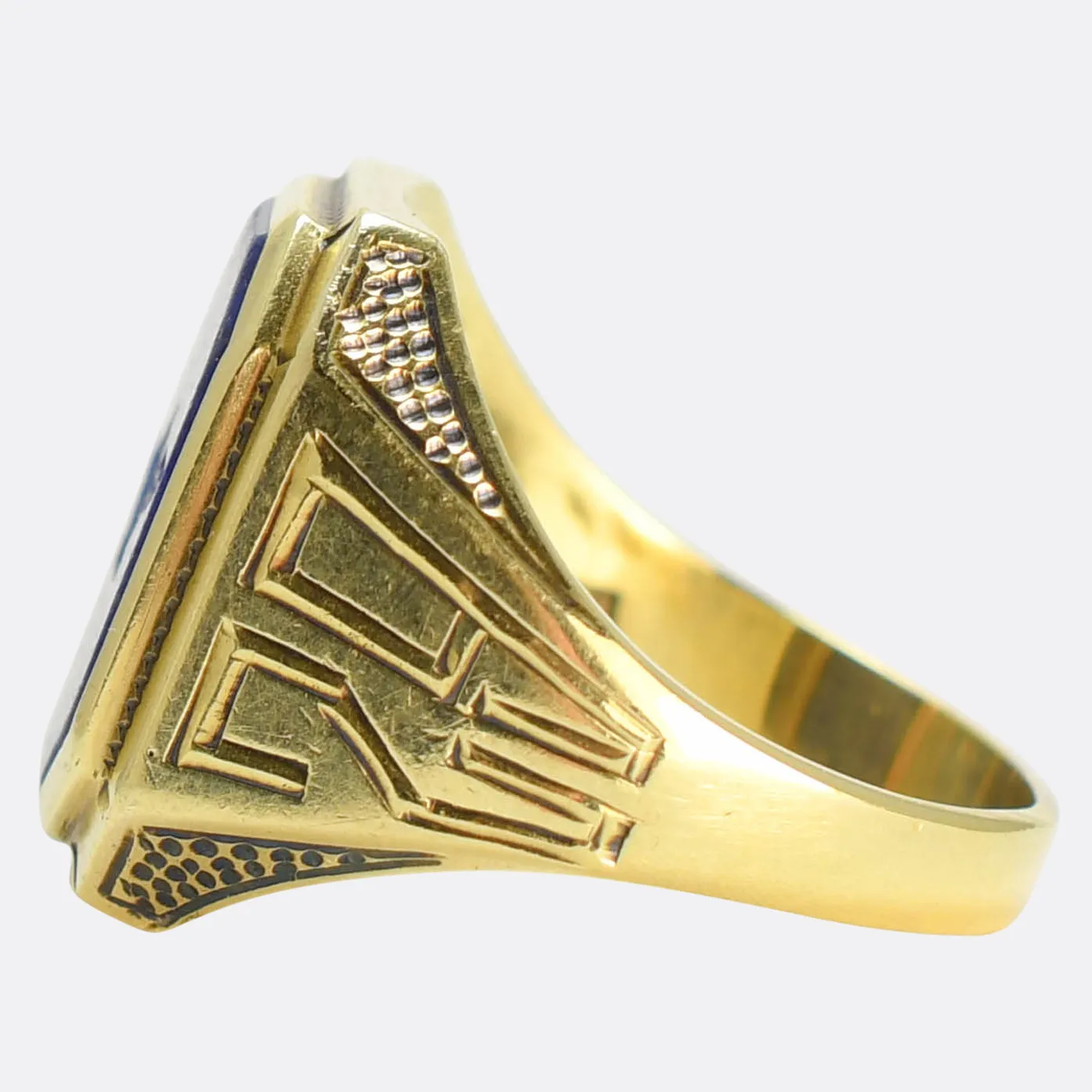 Art Deco Lapis Lazuli "Genie's Lamp" Signet Ring