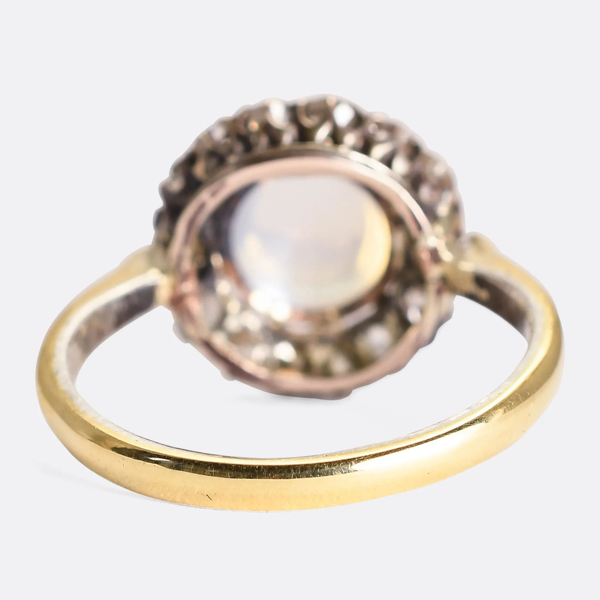 Art Deco Moonstone & Diamond Cluster Ring