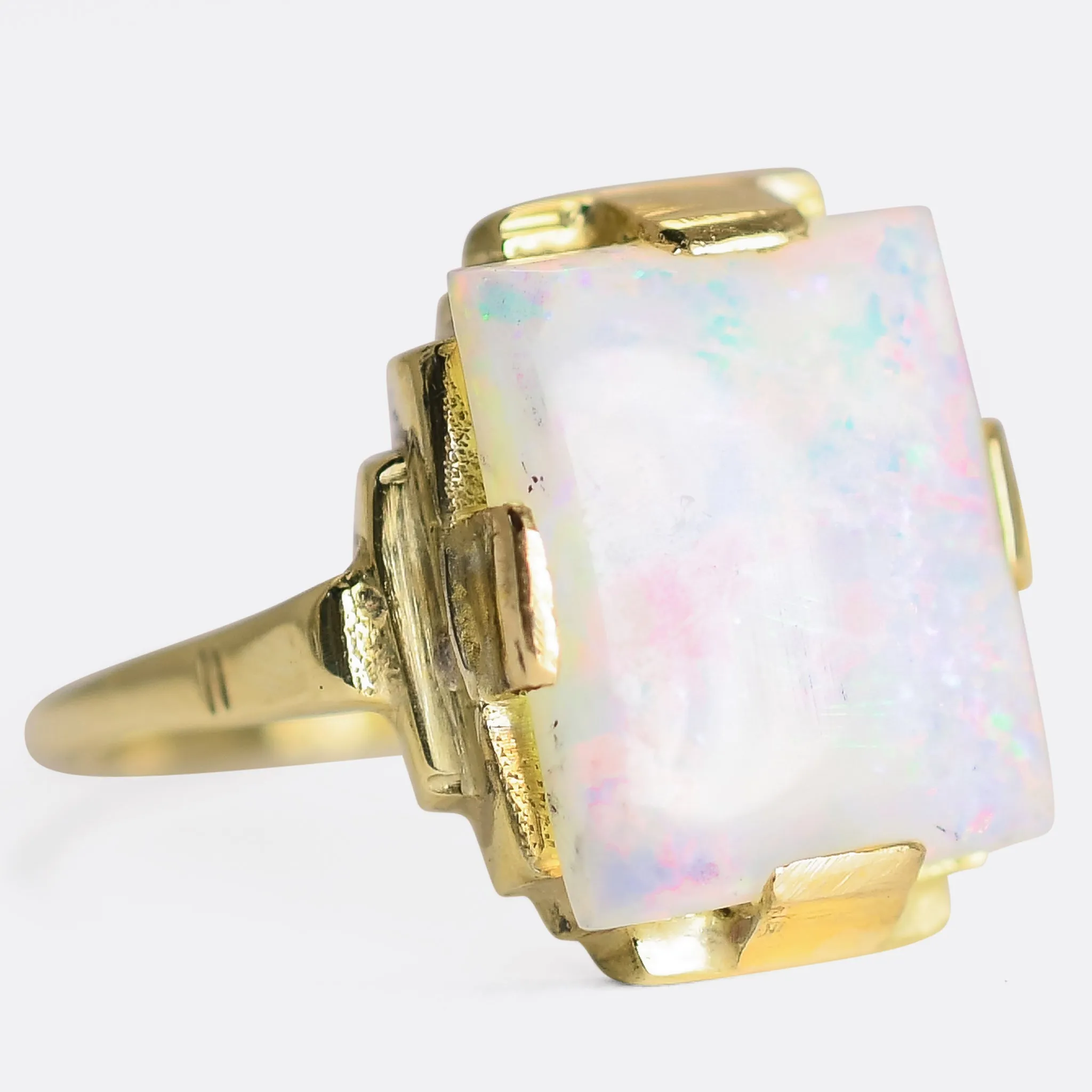 Art Deco Opal Solitaire Ring