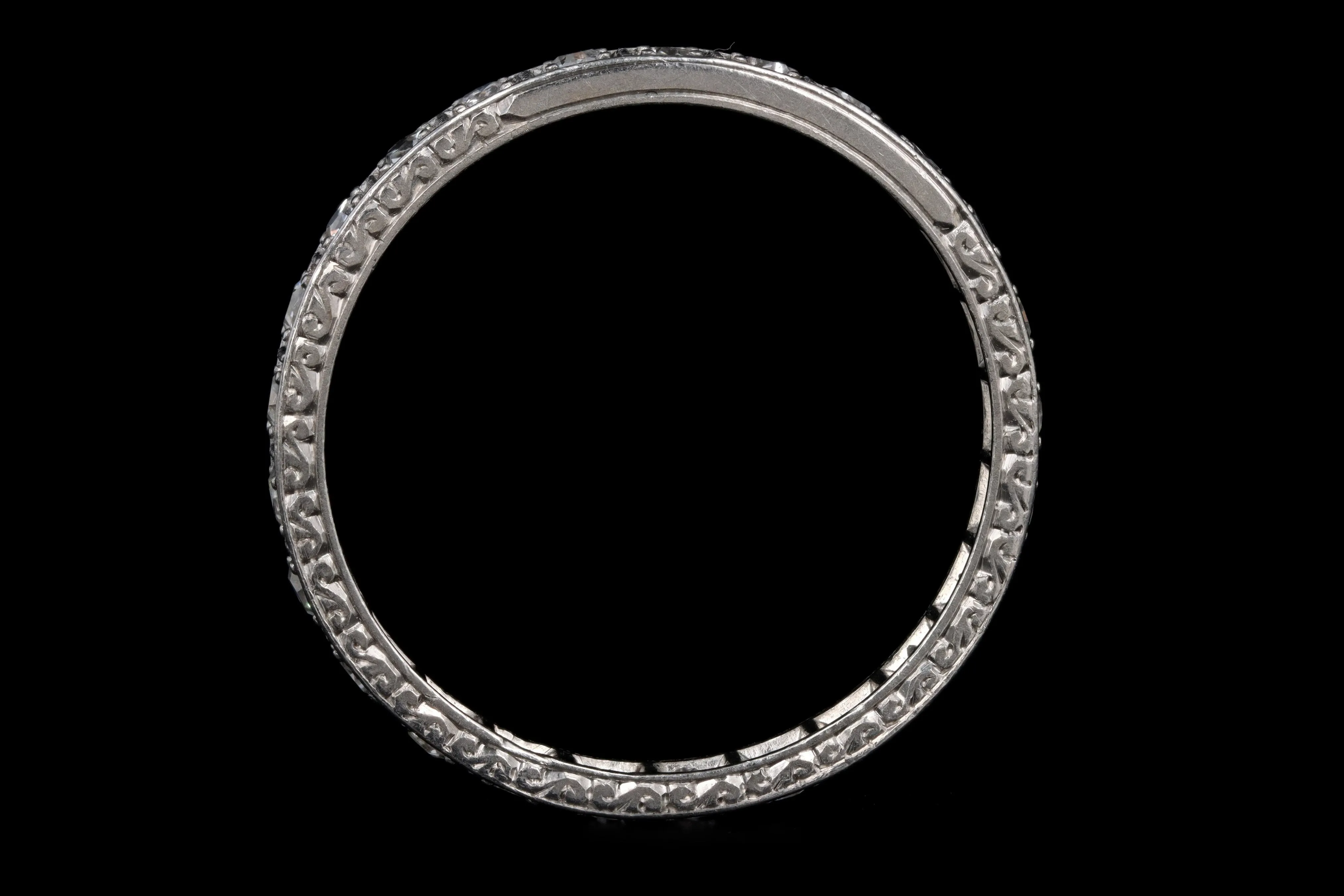 Art Deco Platinum 1 Carat Total Weight Diamond Eternity Wedding Band