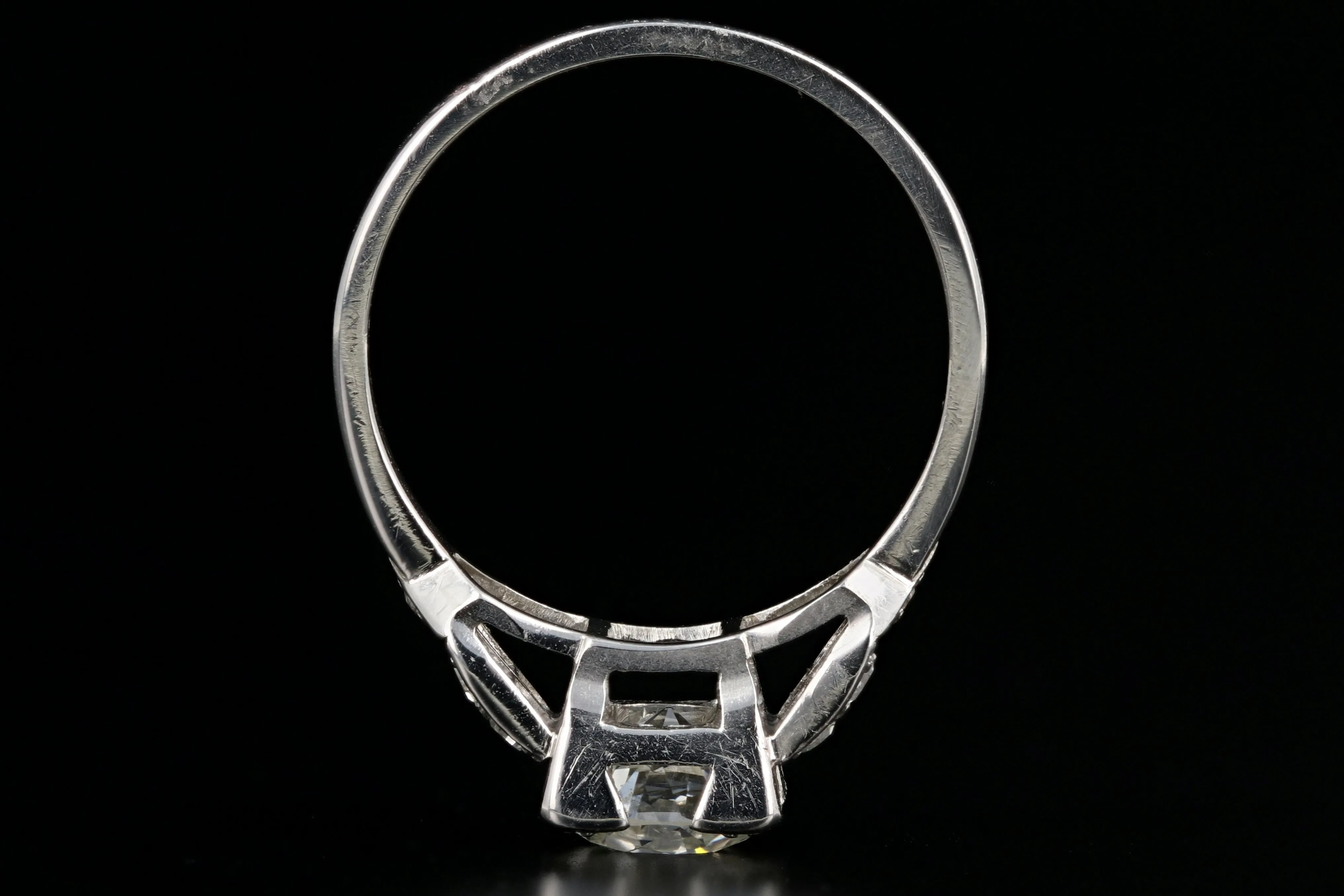 Art Deco Platinum 1.08 Carat Old European Cut Diamond Ring