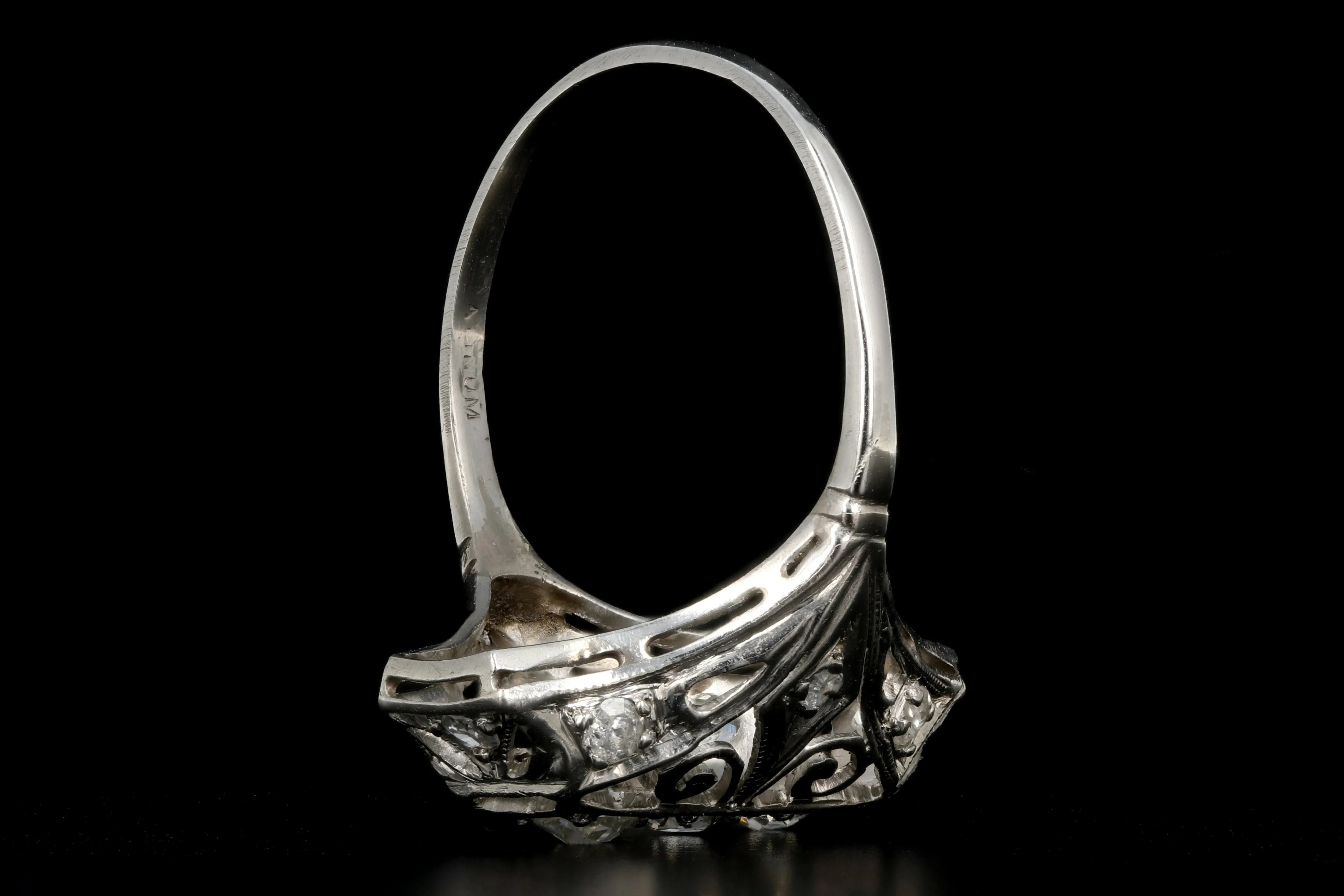 Art Deco Platinum 1/2 Carat 3 Stone Diamond Ring c.1920's