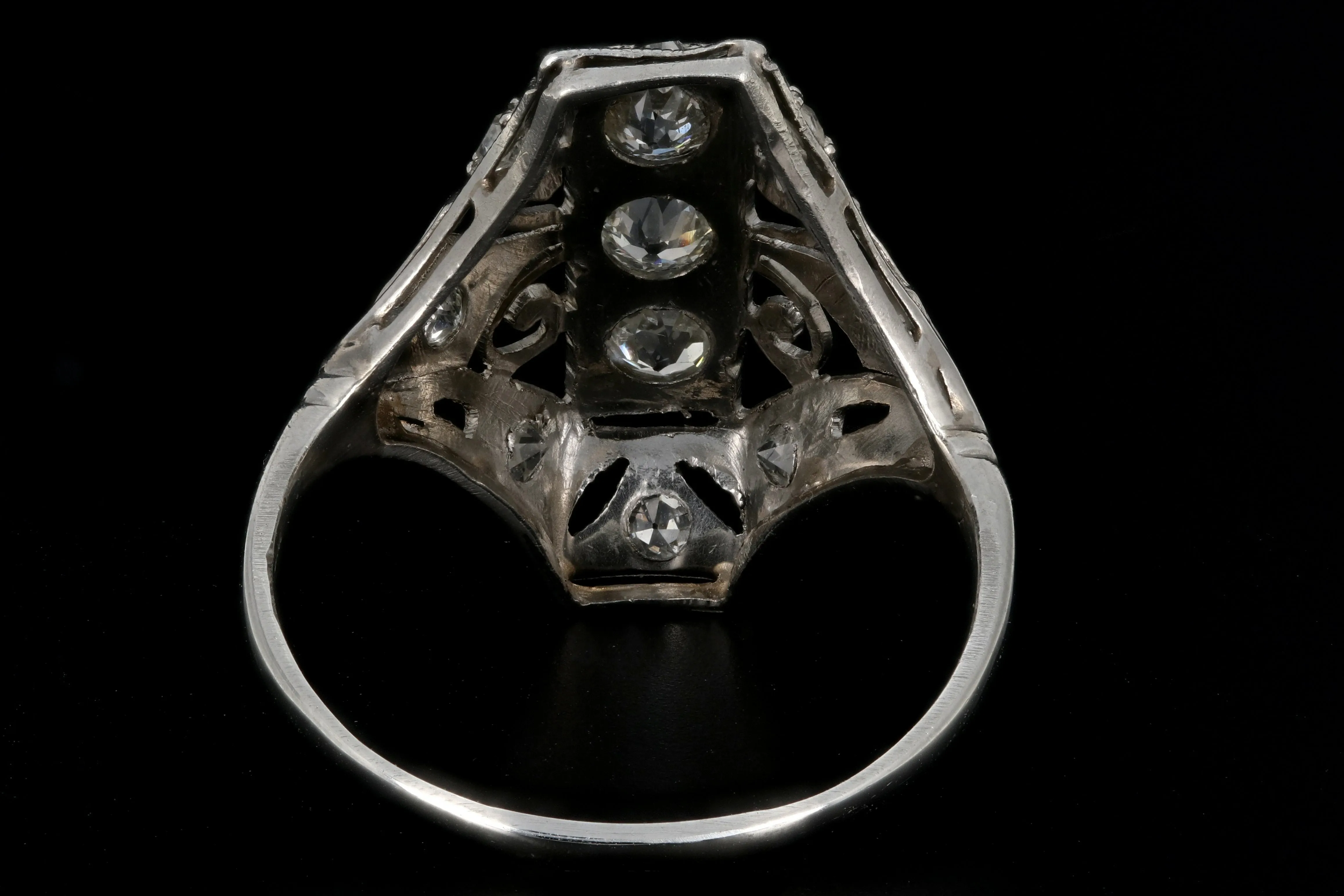 Art Deco Platinum 1/2 Carat 3 Stone Diamond Ring c.1920's
