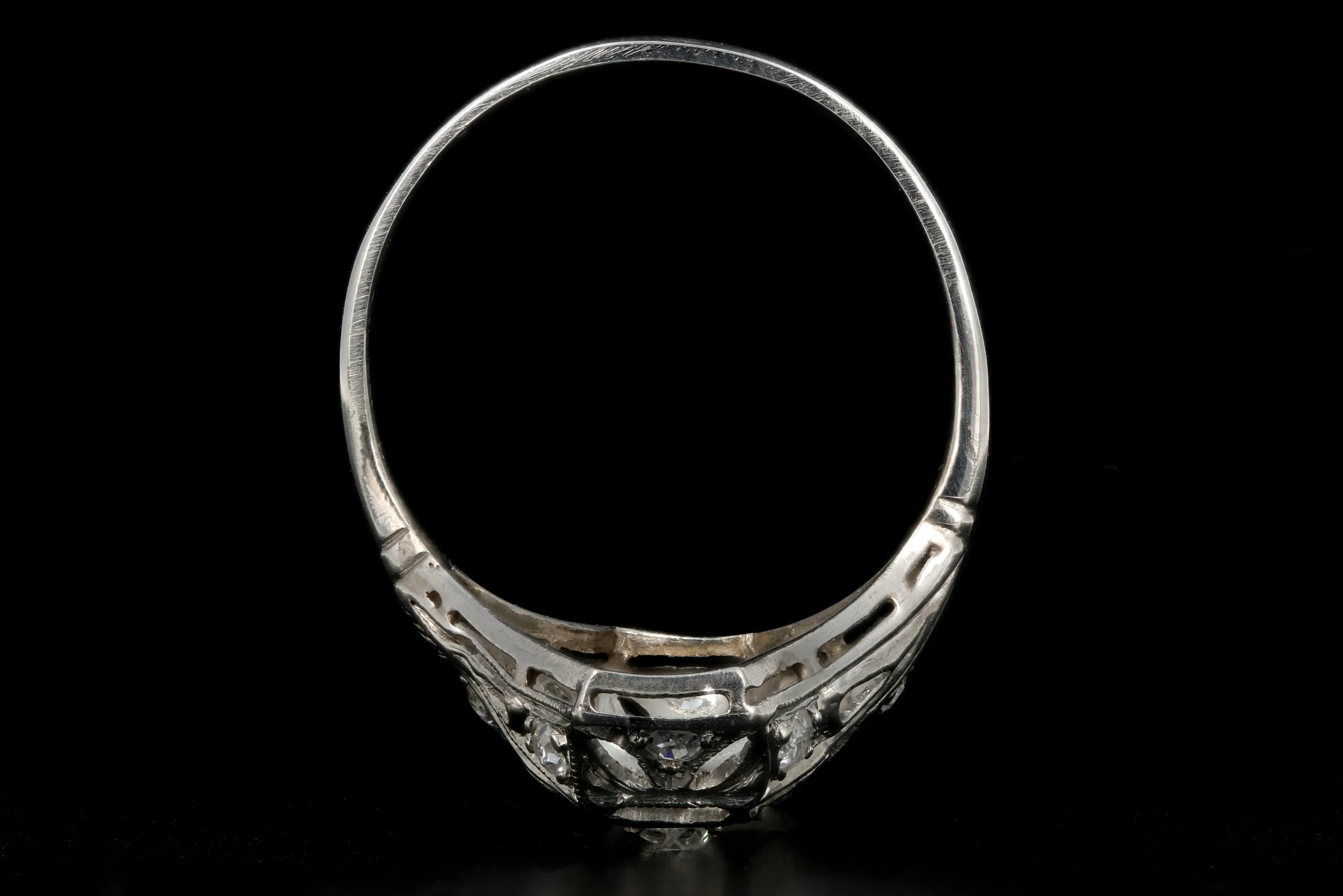 Art Deco Platinum 1/2 Carat 3 Stone Diamond Ring c.1920's