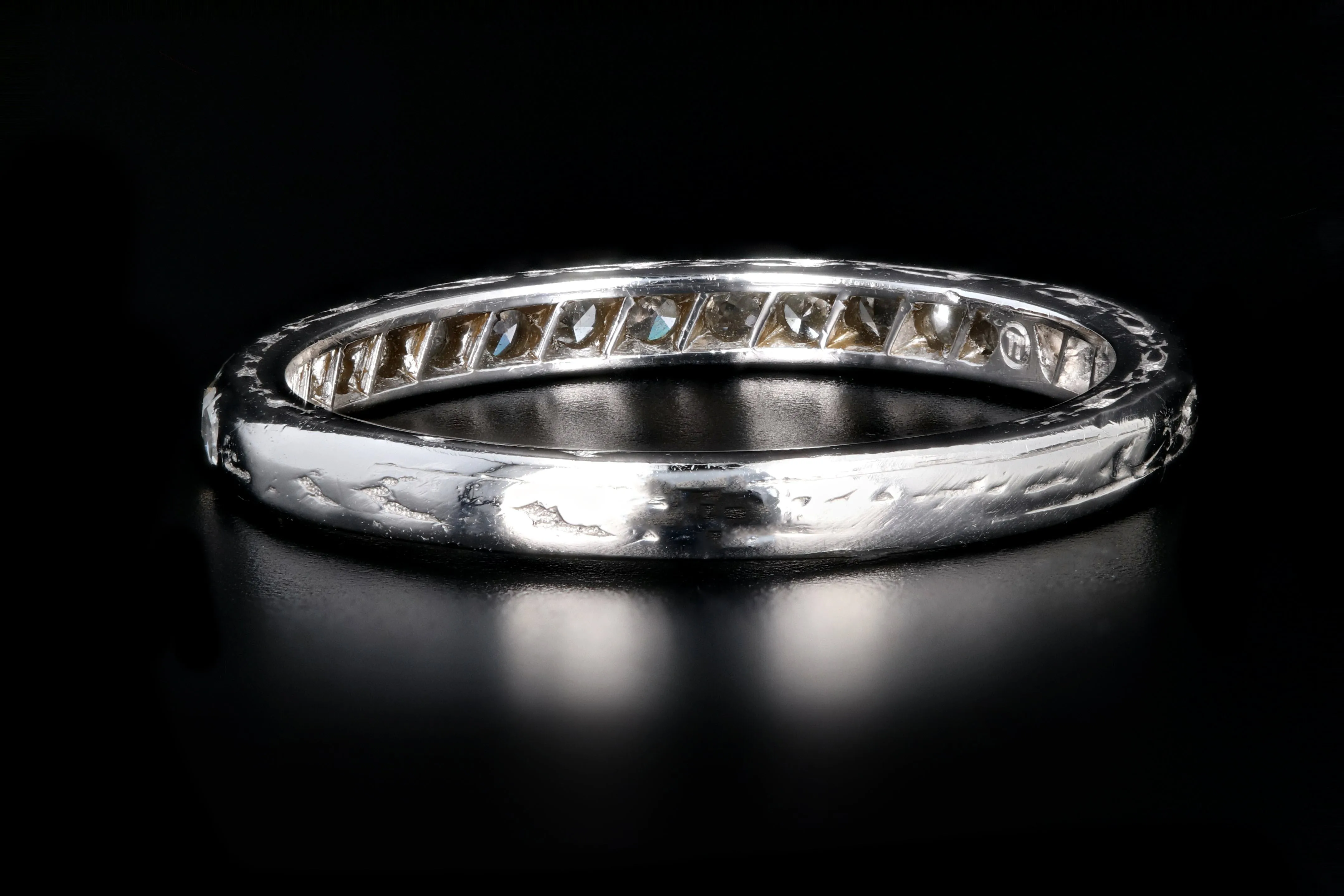 Art Deco Platinum .30 Carat Single Cut Diamond Half Band