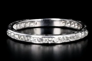 Art Deco Platinum .30 Carat Single Cut Diamond Half Band