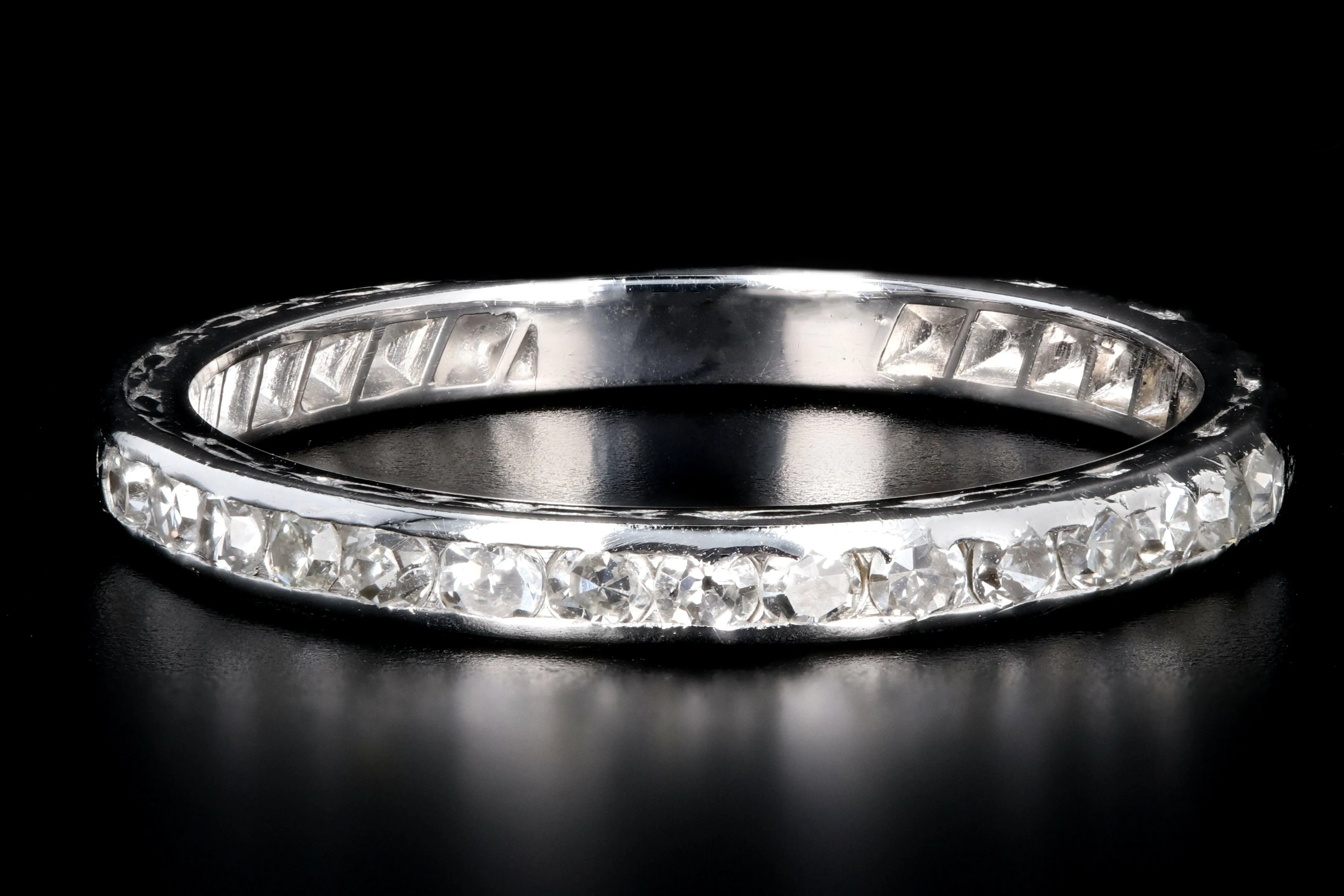 Art Deco Platinum .30 Carat Single Cut Diamond Half Band
