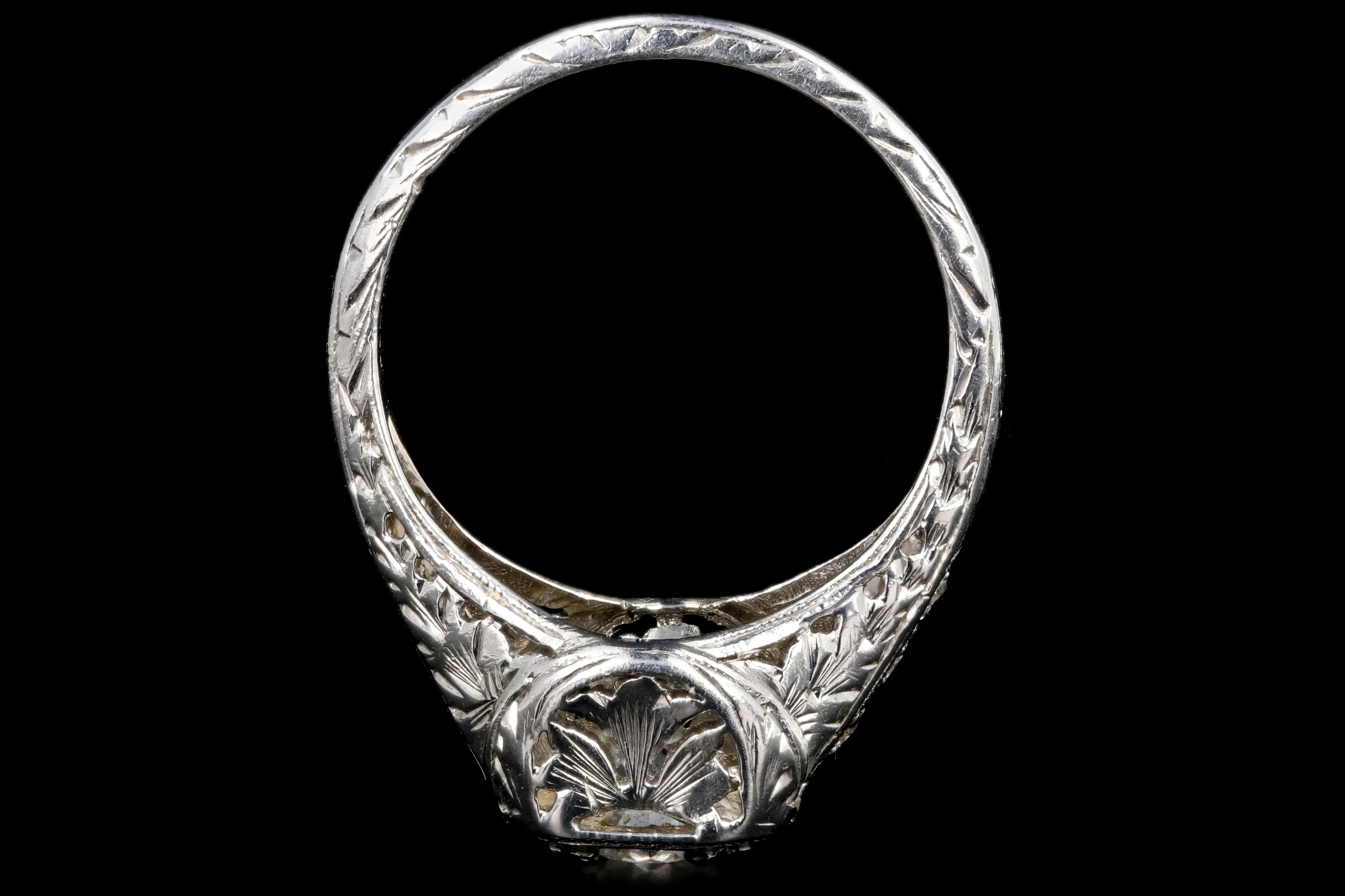 Art Deco Platinum .85 Carat Old European Cut Engagement Ring GIA Certified