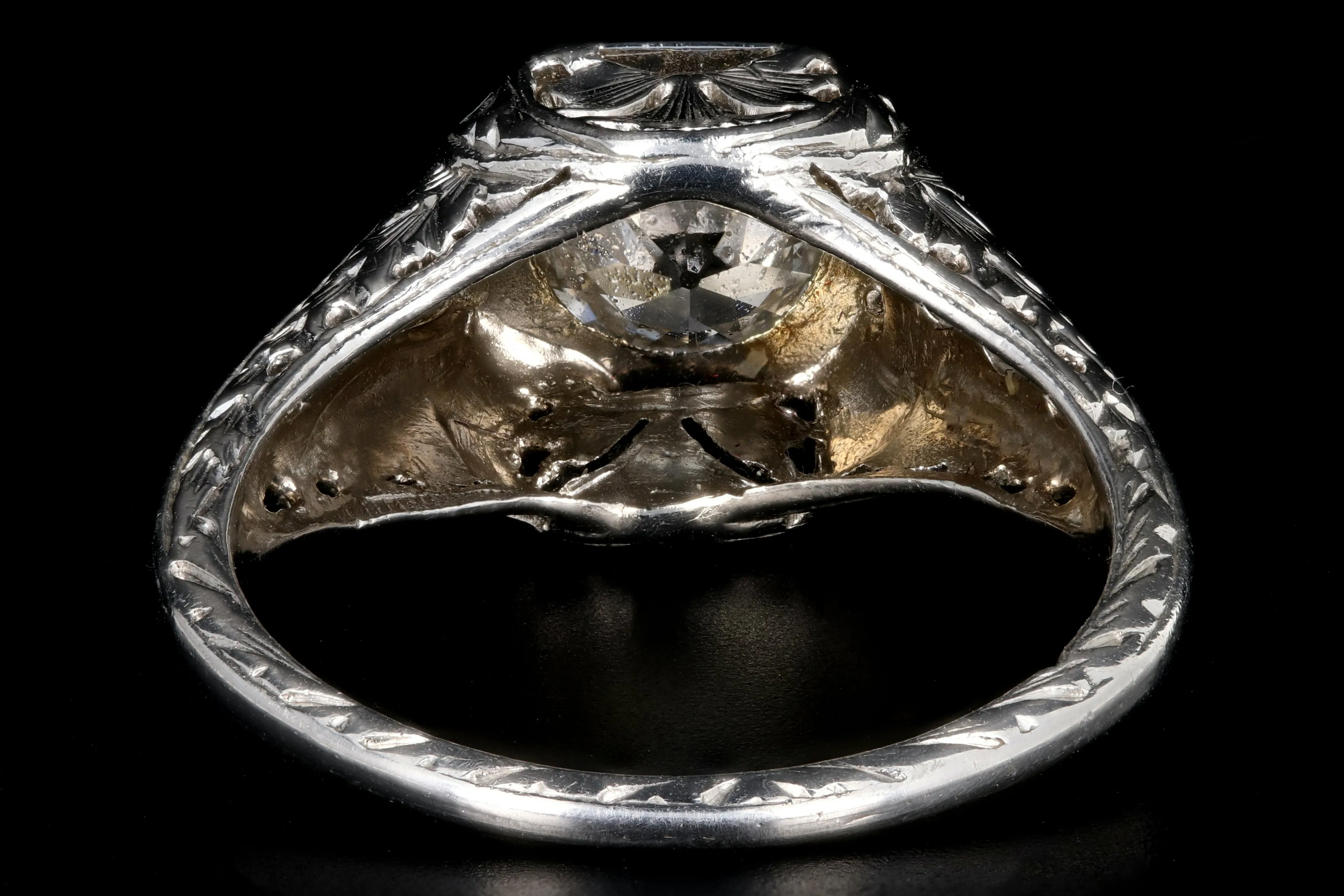 Art Deco Platinum .85 Carat Old European Cut Engagement Ring GIA Certified
