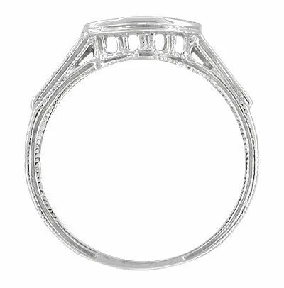 Art Deco Platinum and Diamond Filigree Hugger Wedding Ring