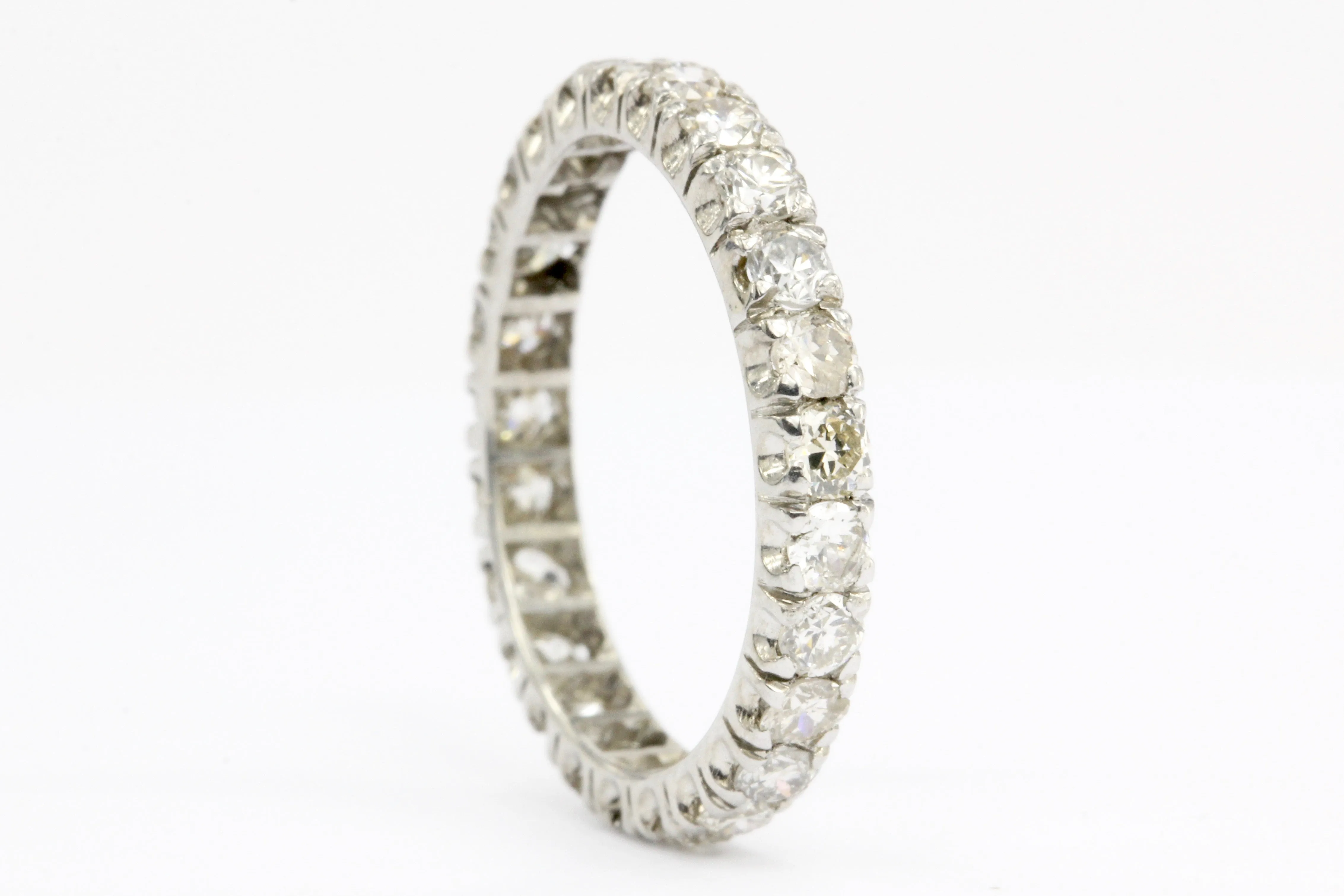 Art Deco Platinum Diamond Eternity Ring Band c.1930's