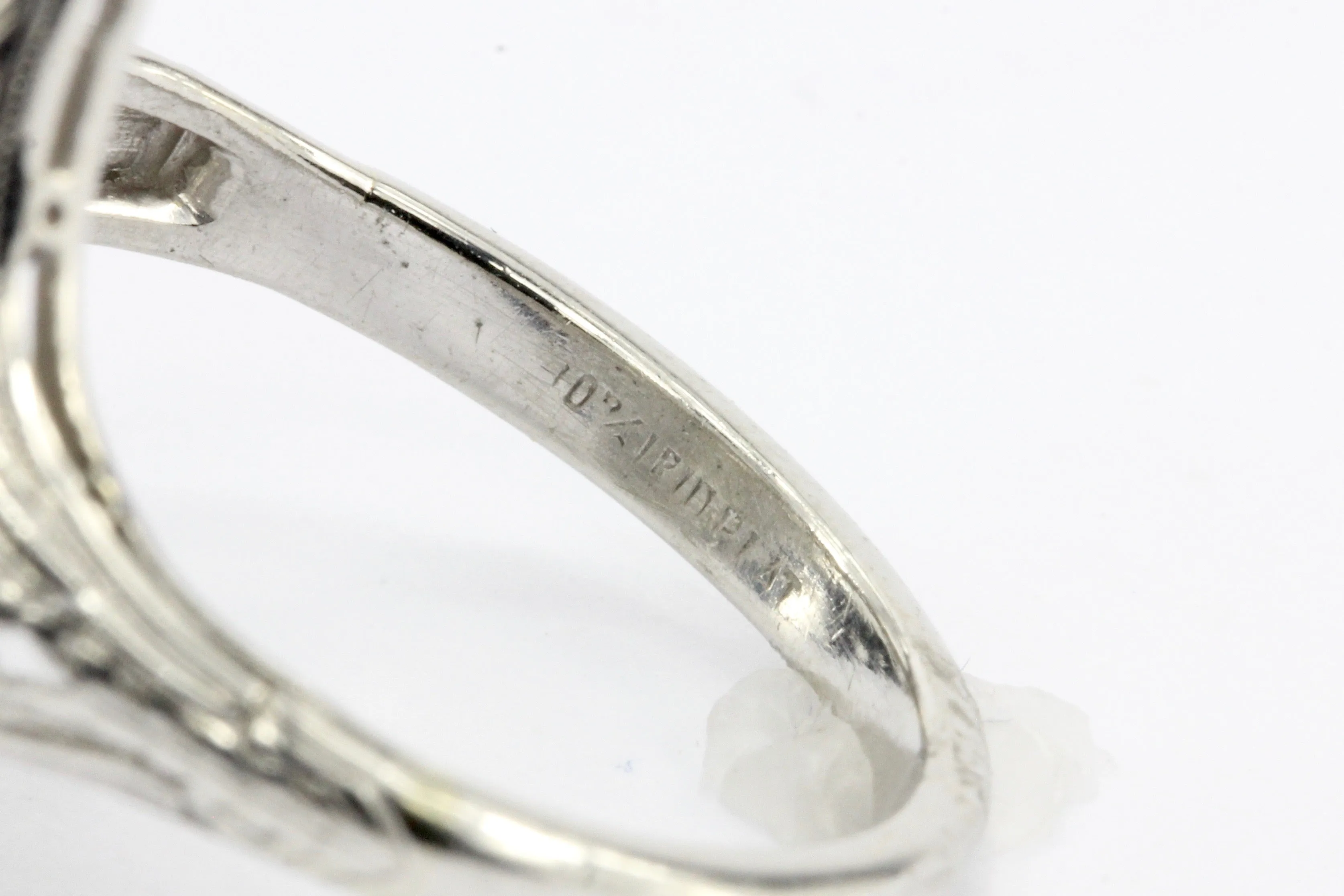 Art Deco Platinum Diamond Filigree Ring c.1930's