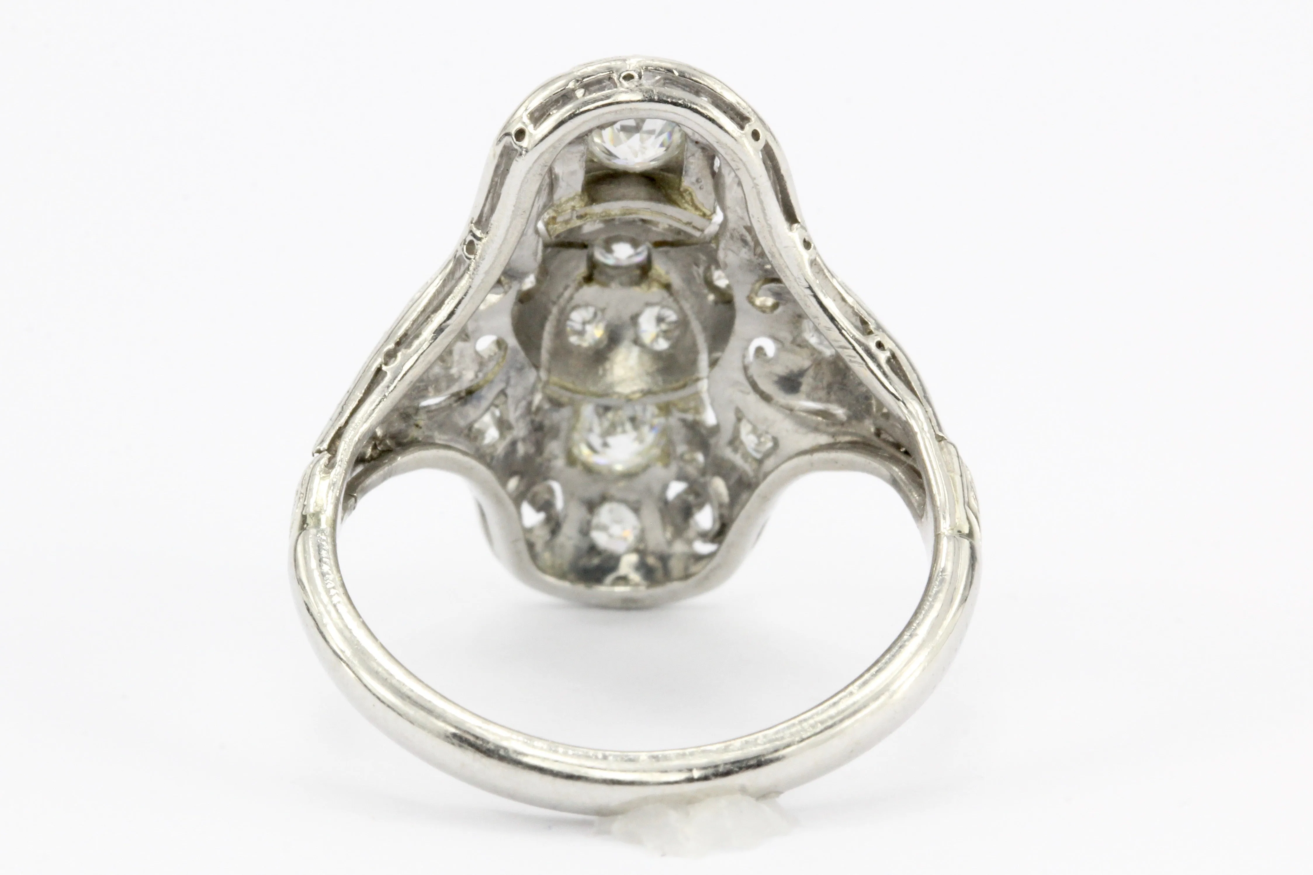 Art Deco Platinum Diamond Filigree Ring c.1930's