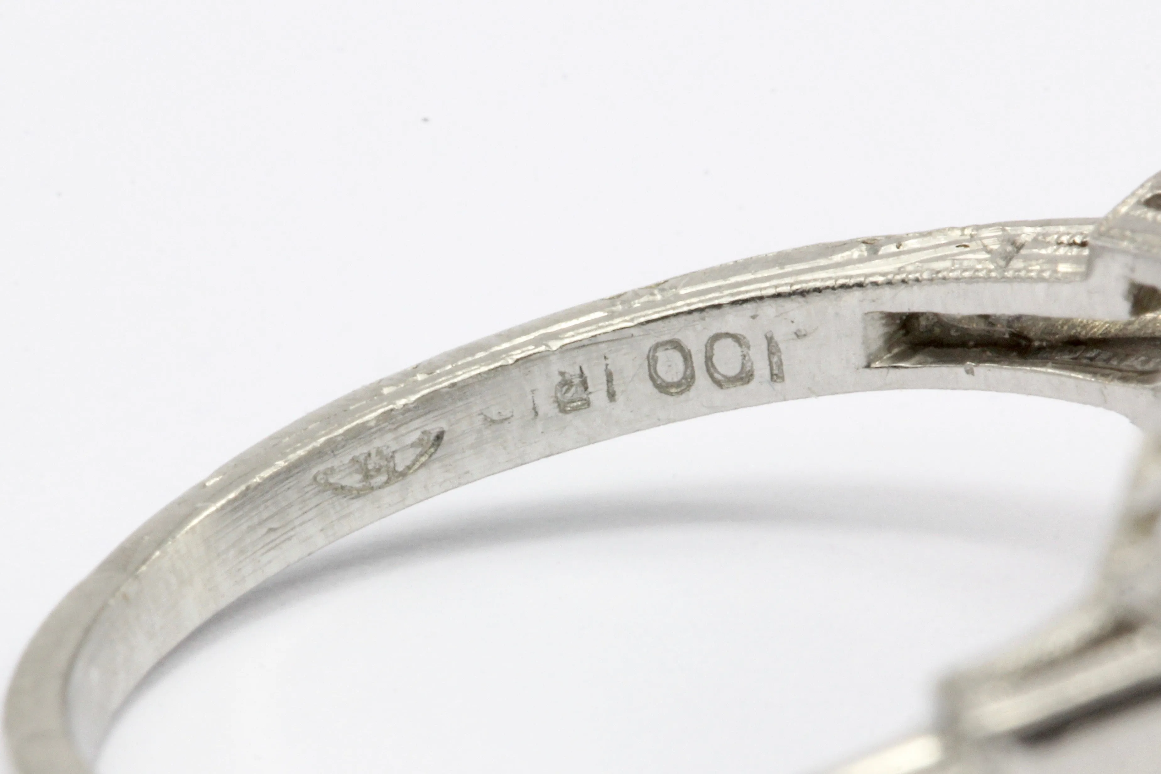 Art Deco Platinum Double Diamond Toi et Moi Ring Size 5.75