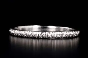 Art Deco Platinum Etched Wedding Band