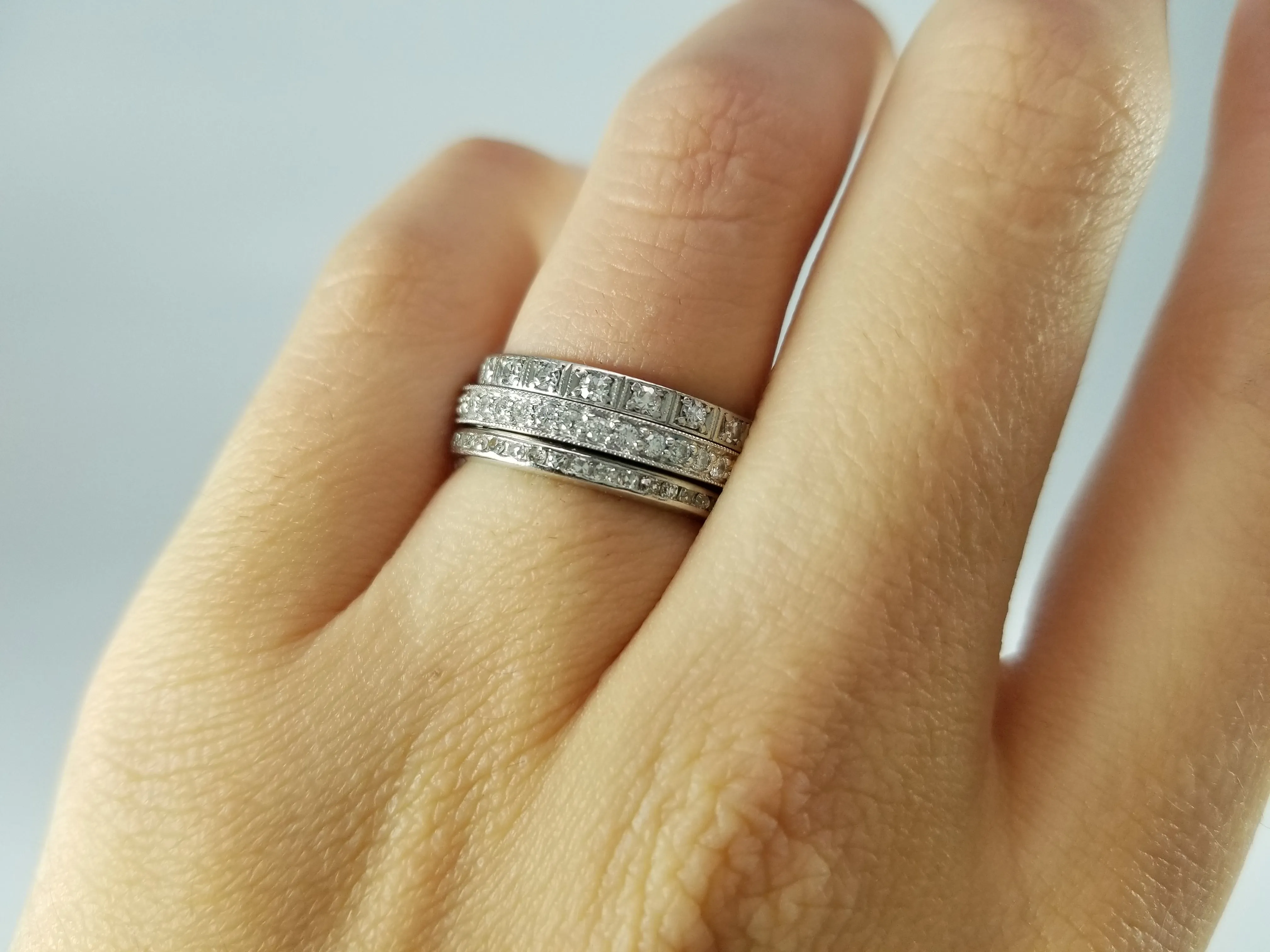 ART DECO PLATINUM FULL ETERNITY BAND