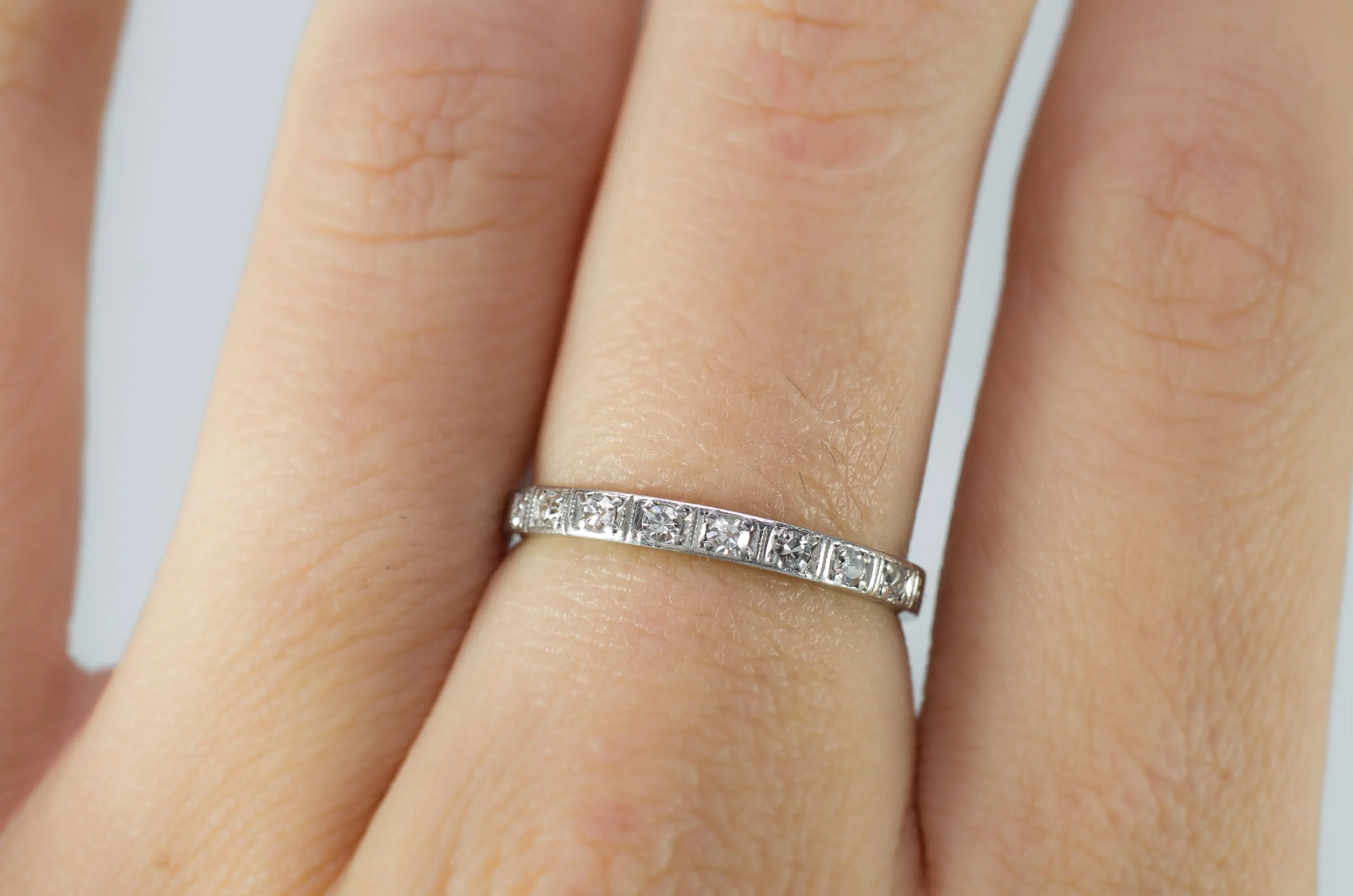 ART DECO PLATINUM HALF ETERNITY BAND