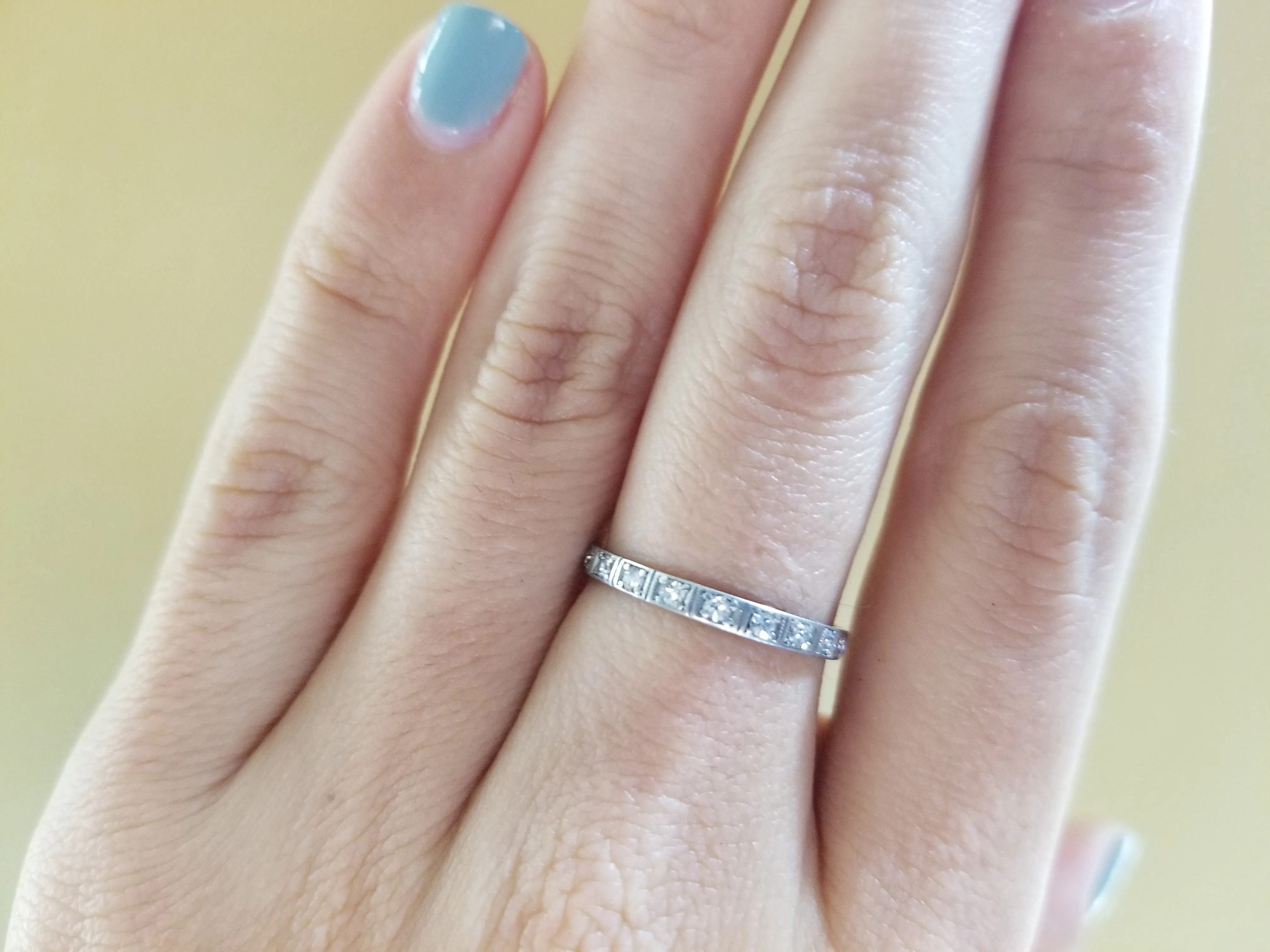 ART DECO PLATINUM HALF ETERNITY BAND