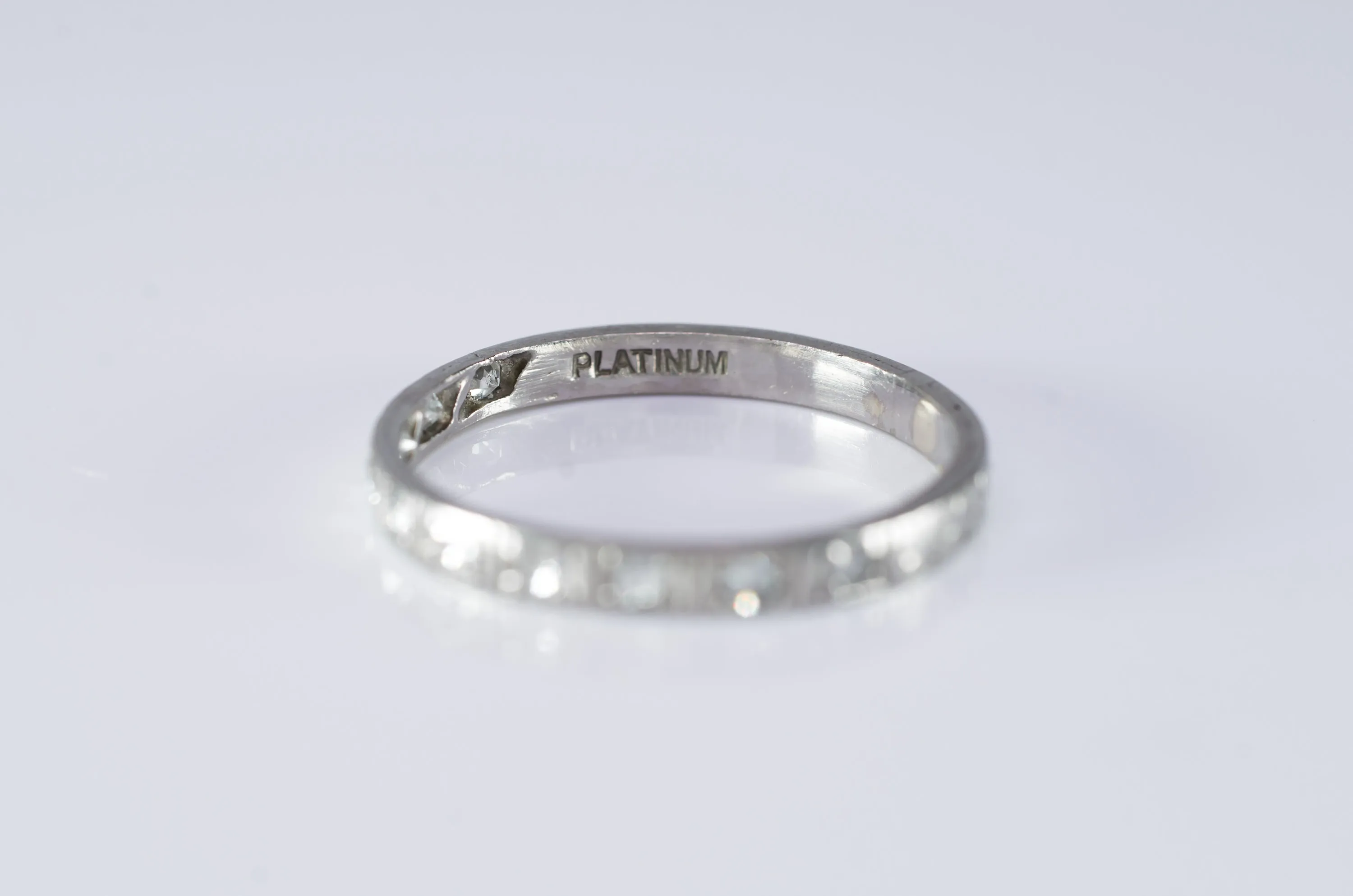 ART DECO PLATINUM HALF ETERNITY BAND