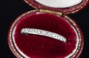 ART DECO PLATINUM HALF ETERNITY BAND