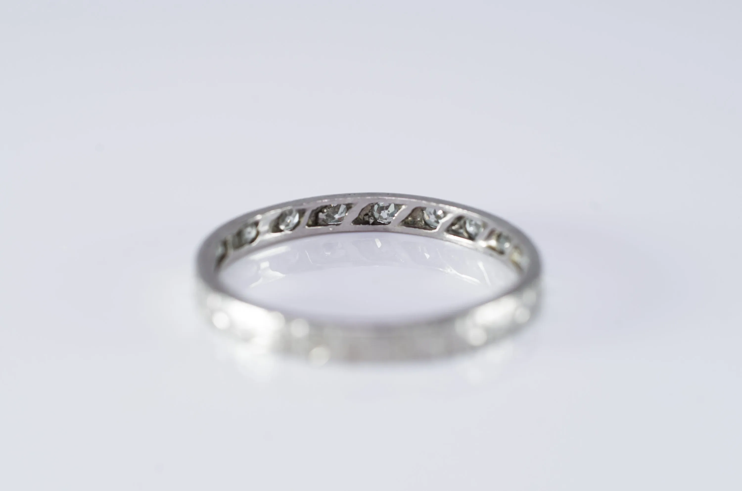 ART DECO PLATINUM HALF ETERNITY BAND