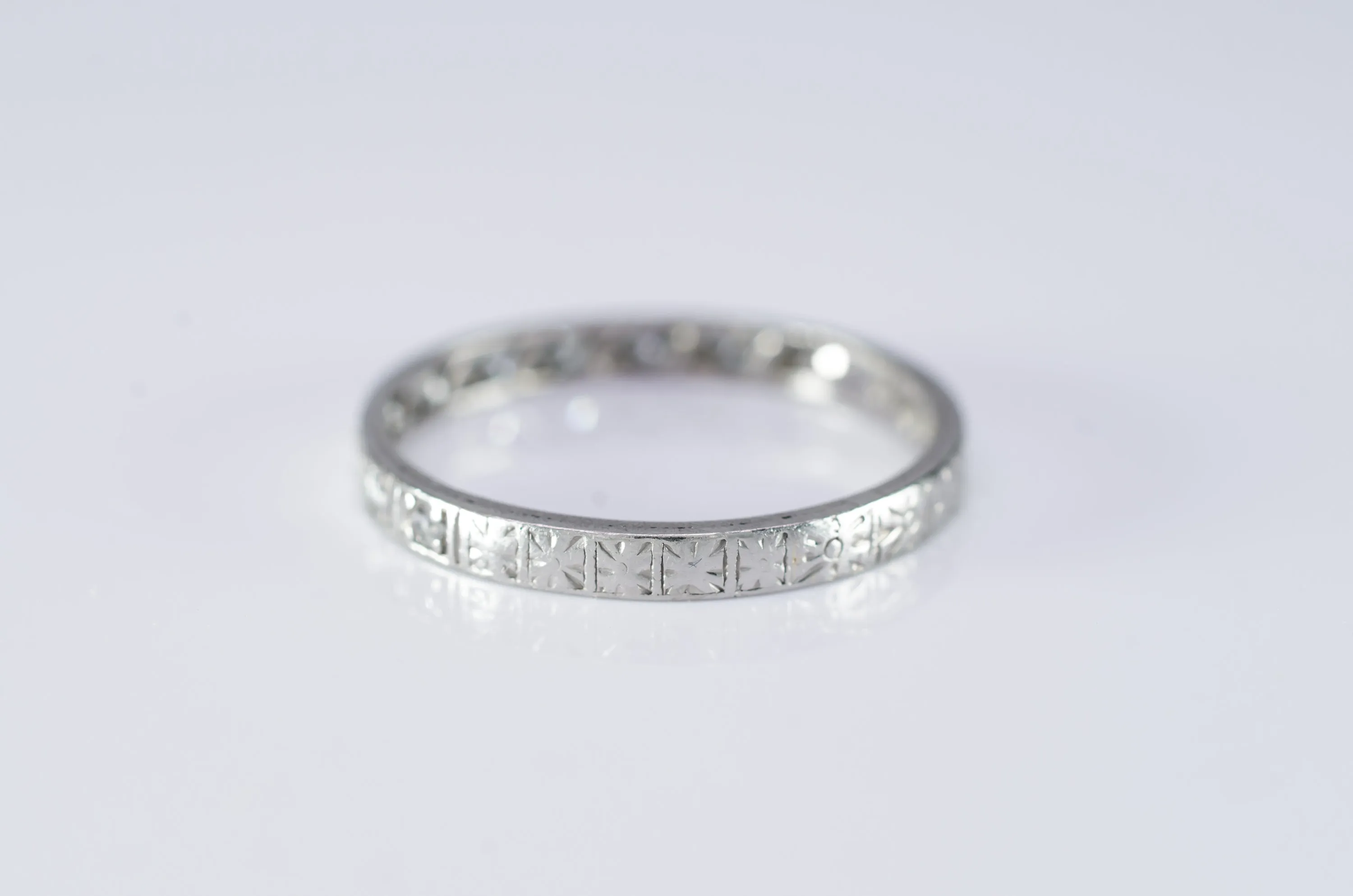 ART DECO PLATINUM HALF ETERNITY BAND