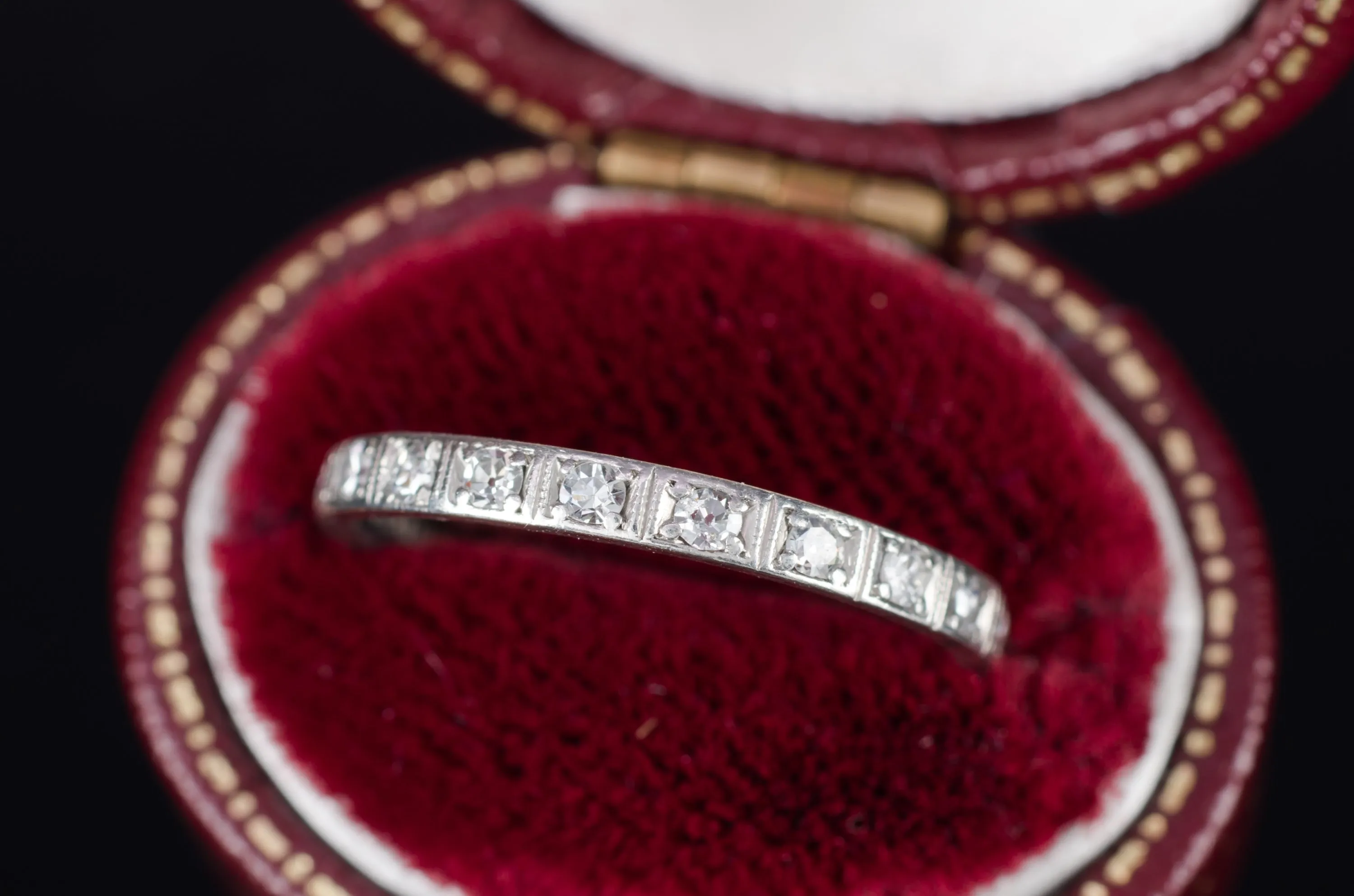 ART DECO PLATINUM HALF ETERNITY BAND